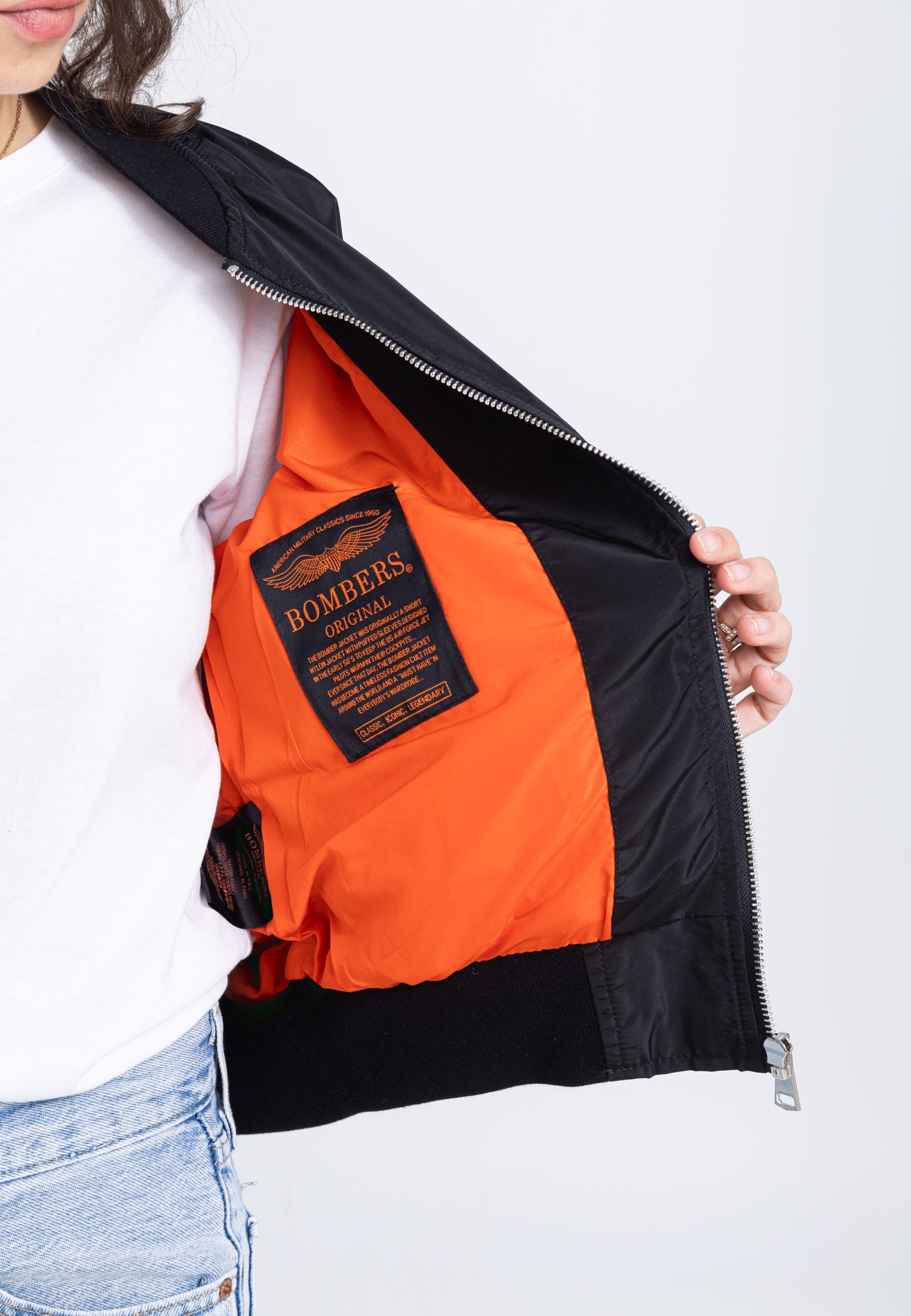 MA1 W Bomber Jacket in Black Jackets Bombers Original