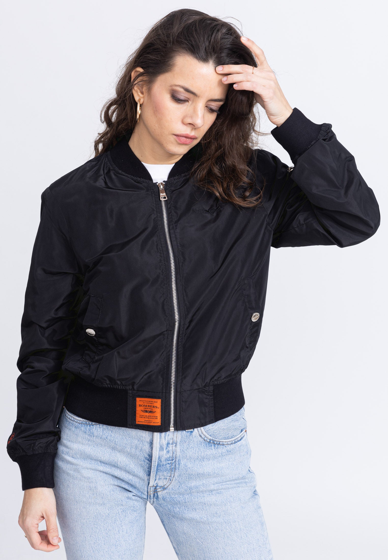 MA1 W bomber jacket in black