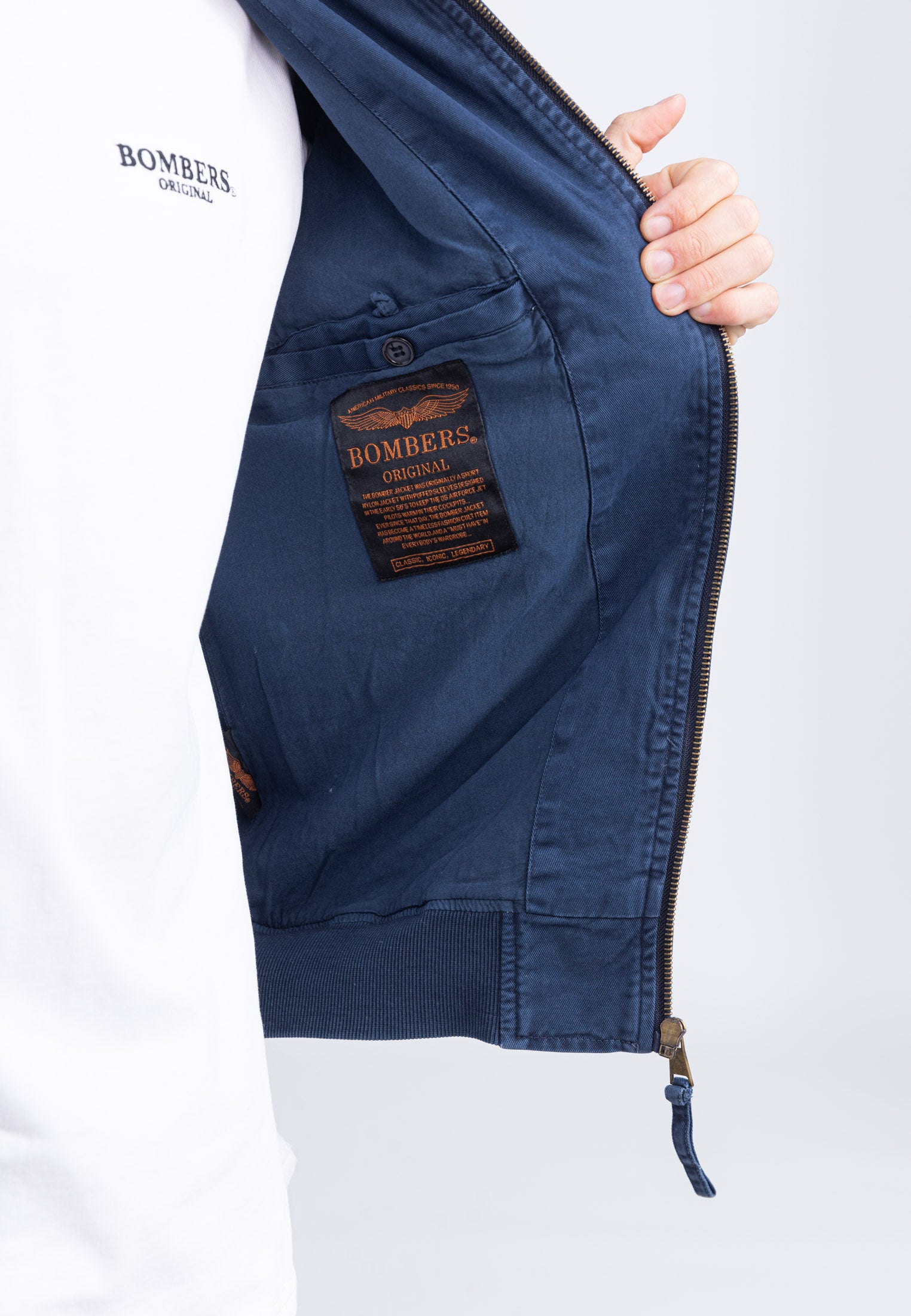 Mac M bomber jacket in Navy Jackets Bombers Original