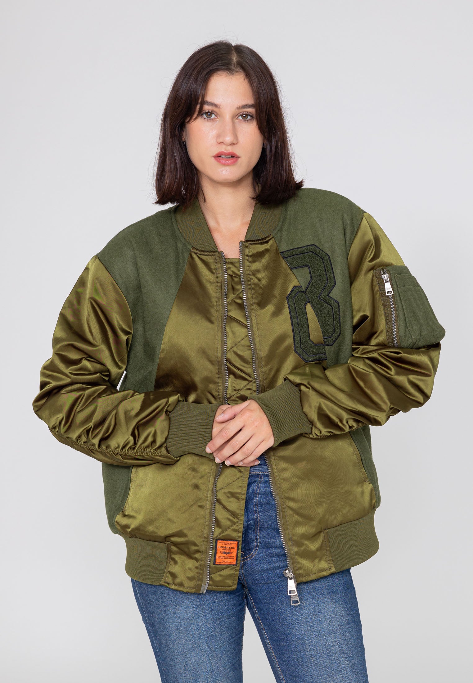 Nabari U bomber jacket in kaki Jackets Bombers Original