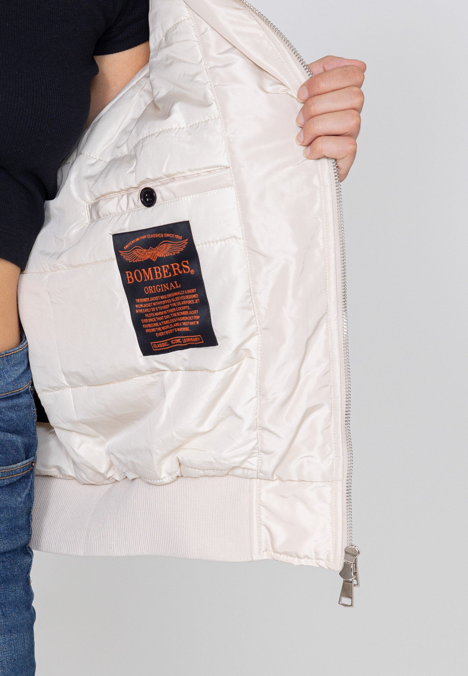 Princess W bomber jacket in Cream Jackets Bombers Original