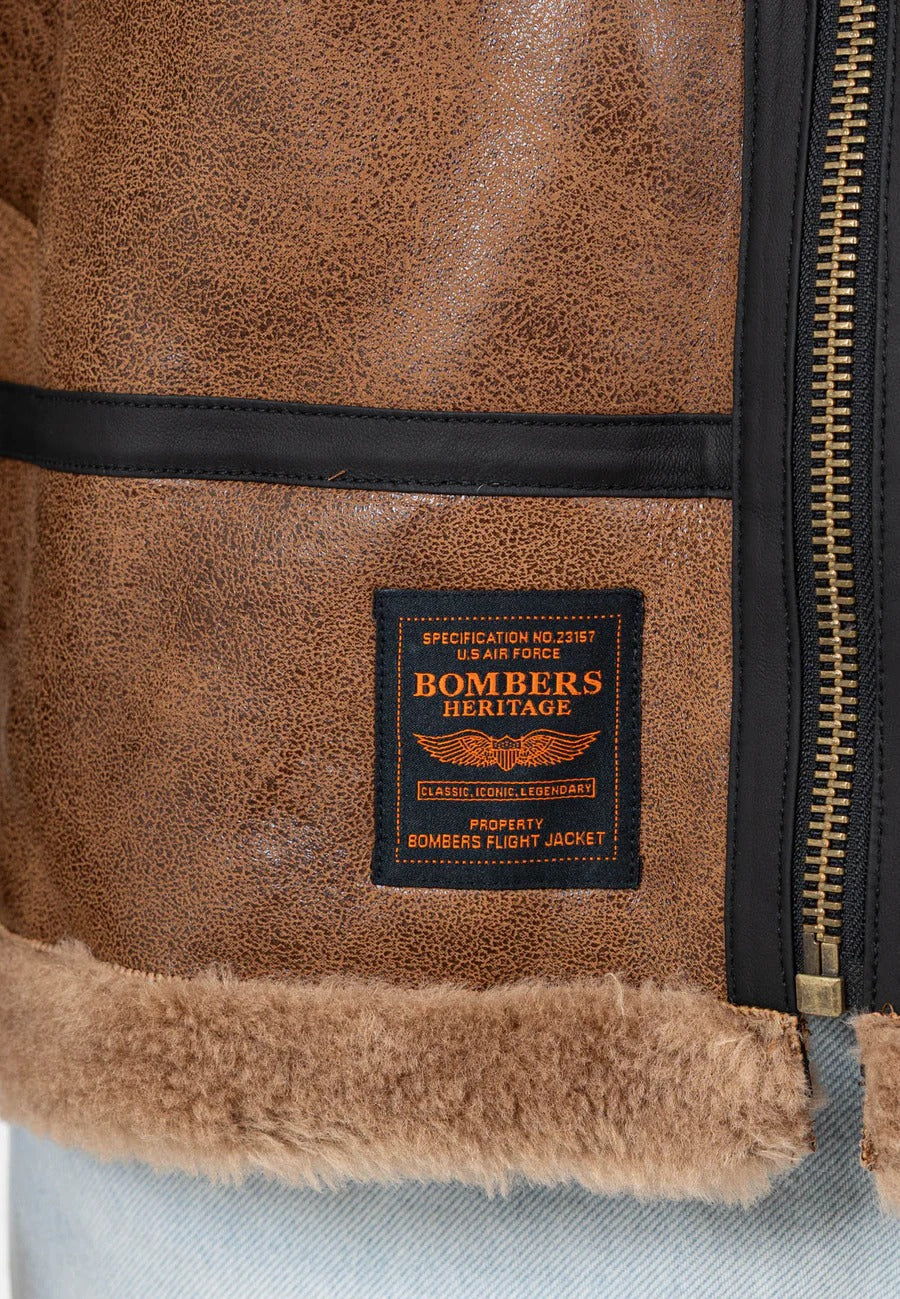 RB3-M leather jacket in brown