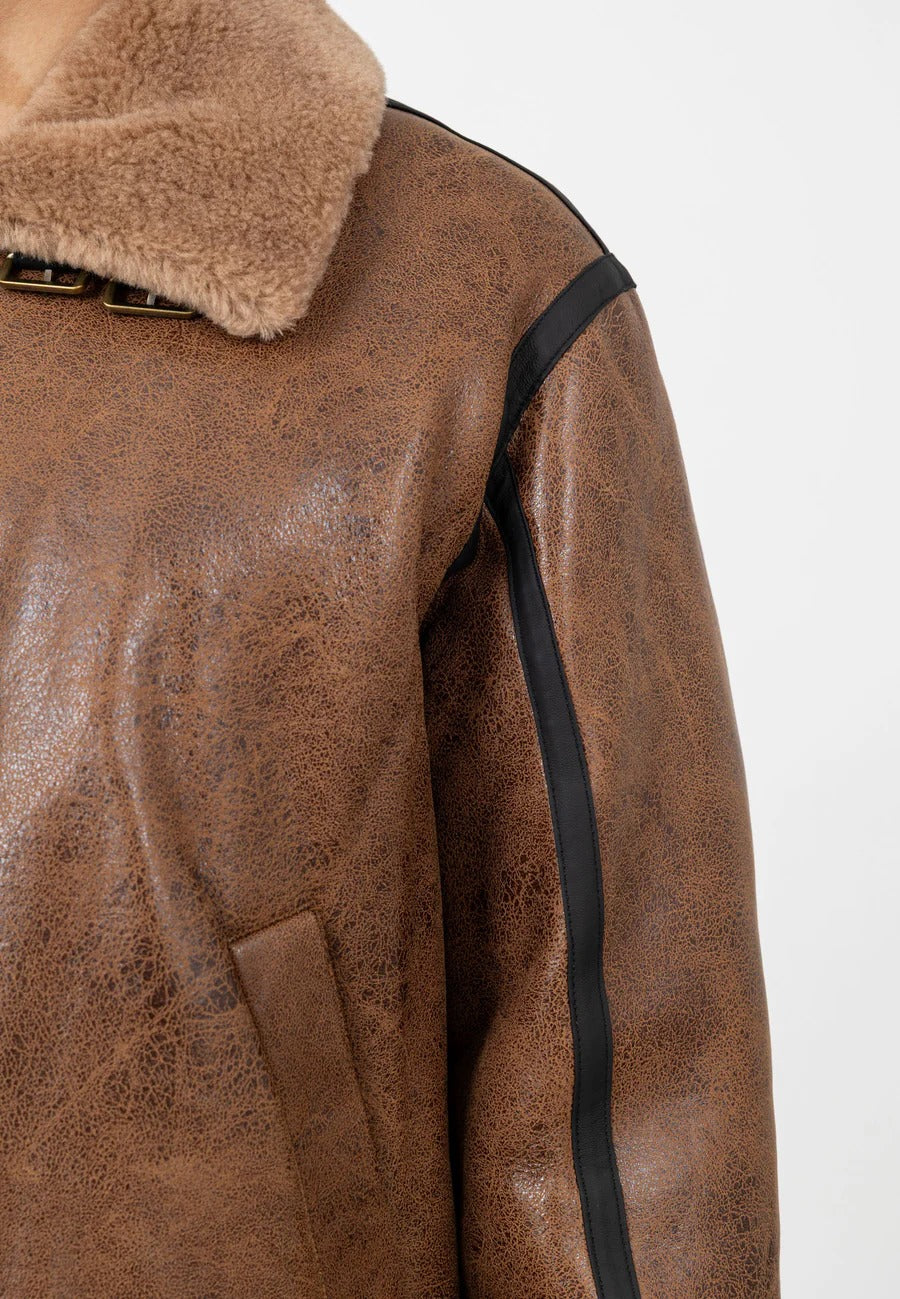 RB3-M leather jacket in brown