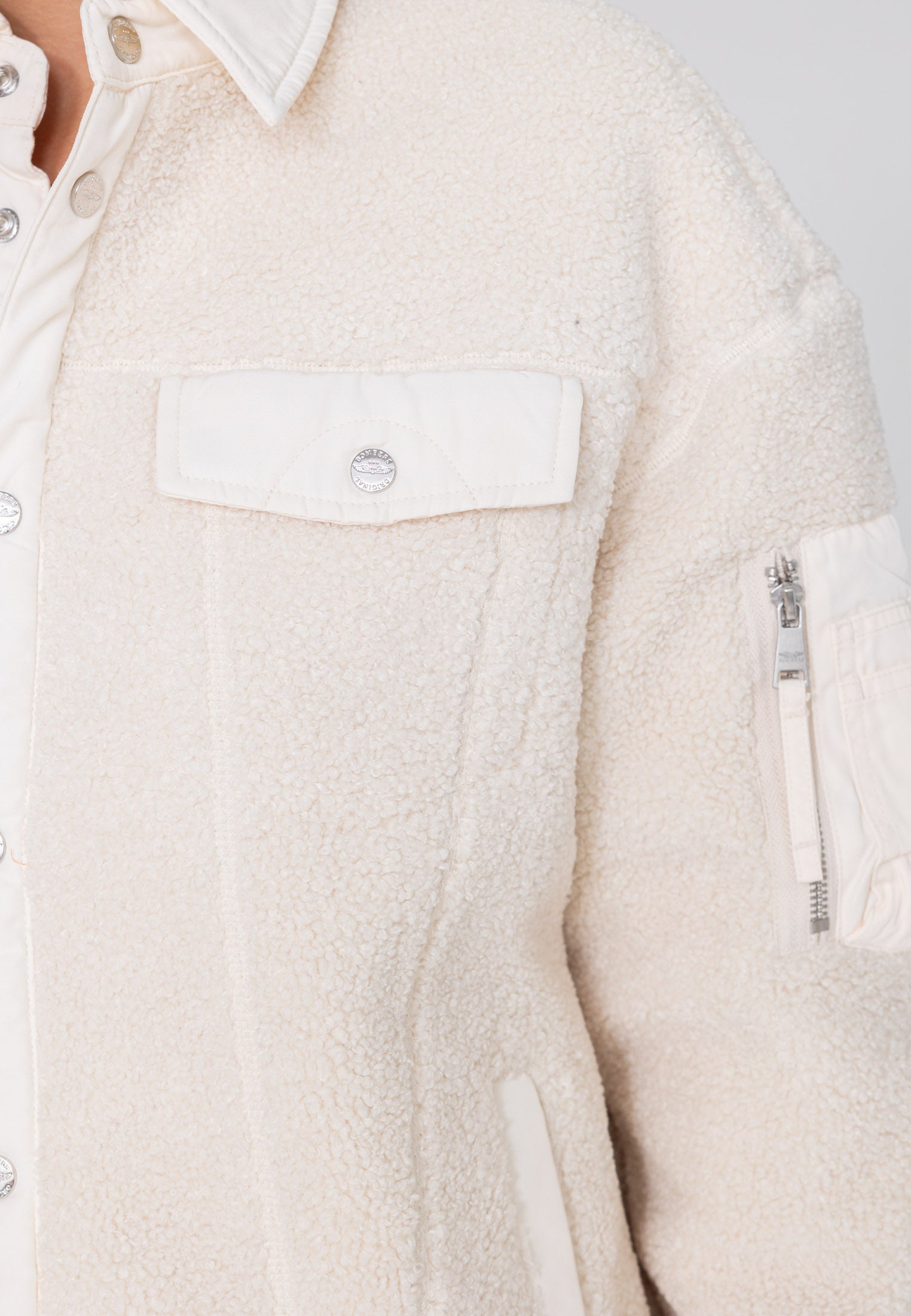 Saratoga U Sherpa jacket in Cream Jackets Bombers Original
