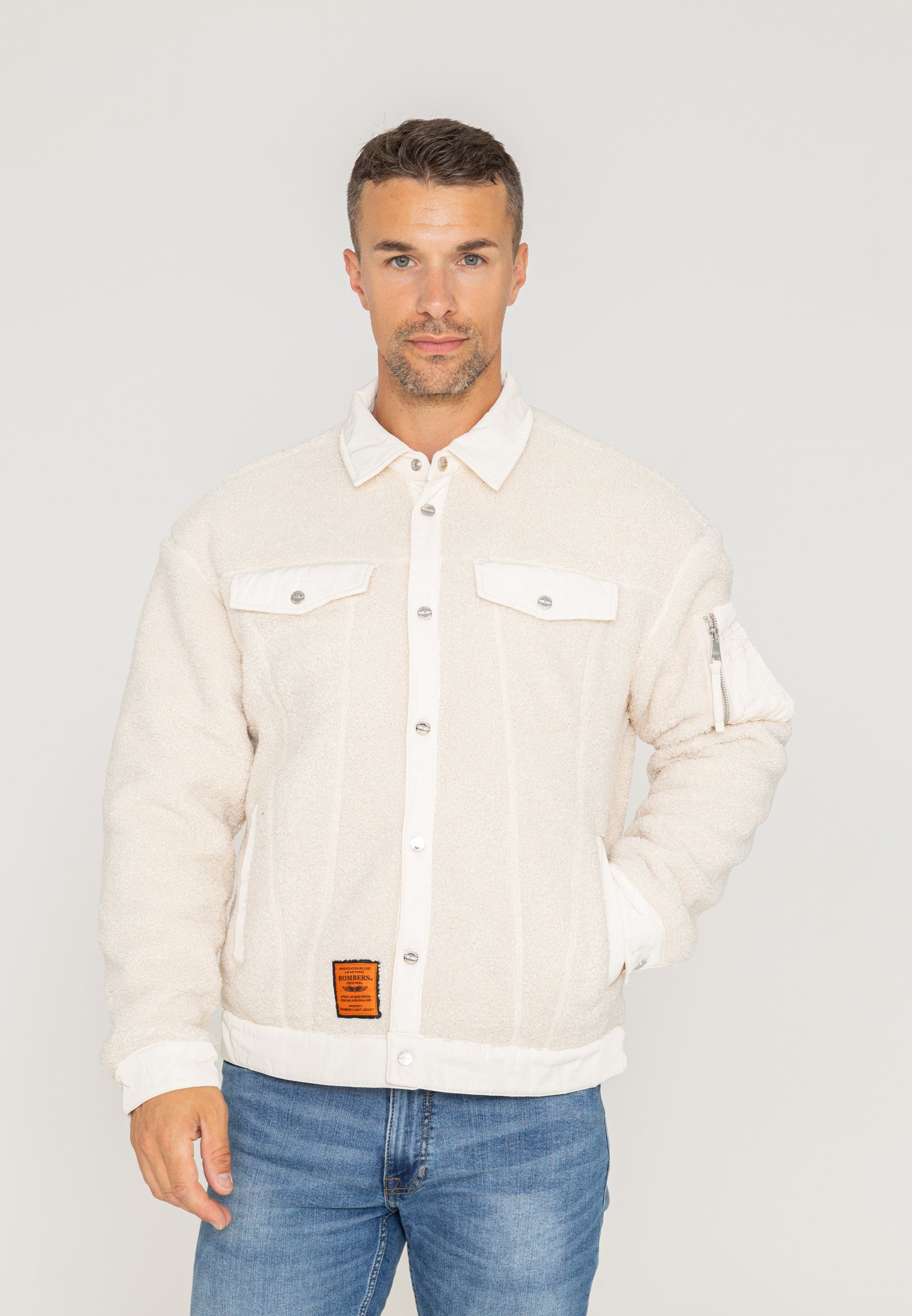 Saratoga U Sherpa jacket in Cream Jackets Bombers Original