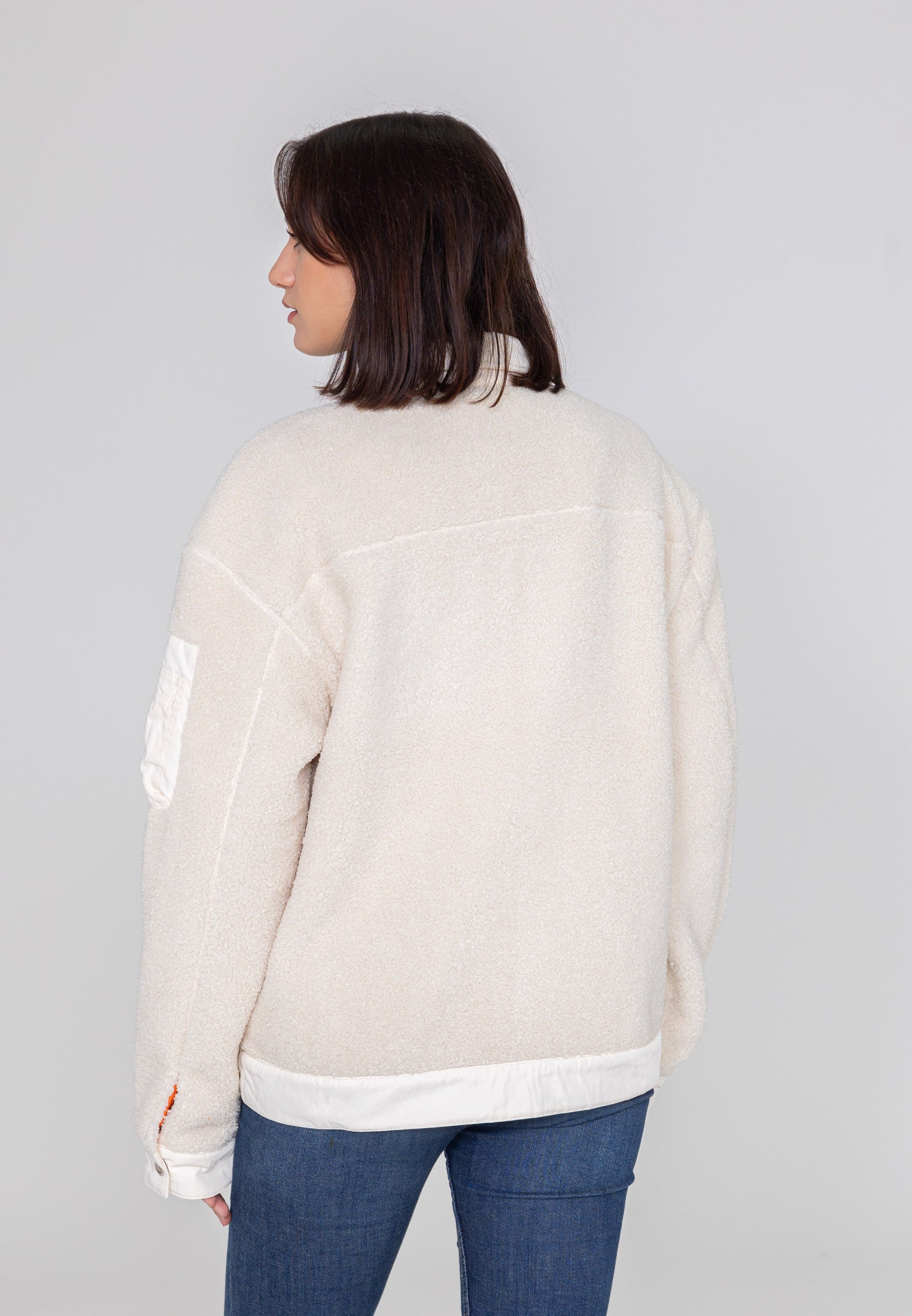 Saratoga U Sherpa jacket in Cream Jackets Bombers Original