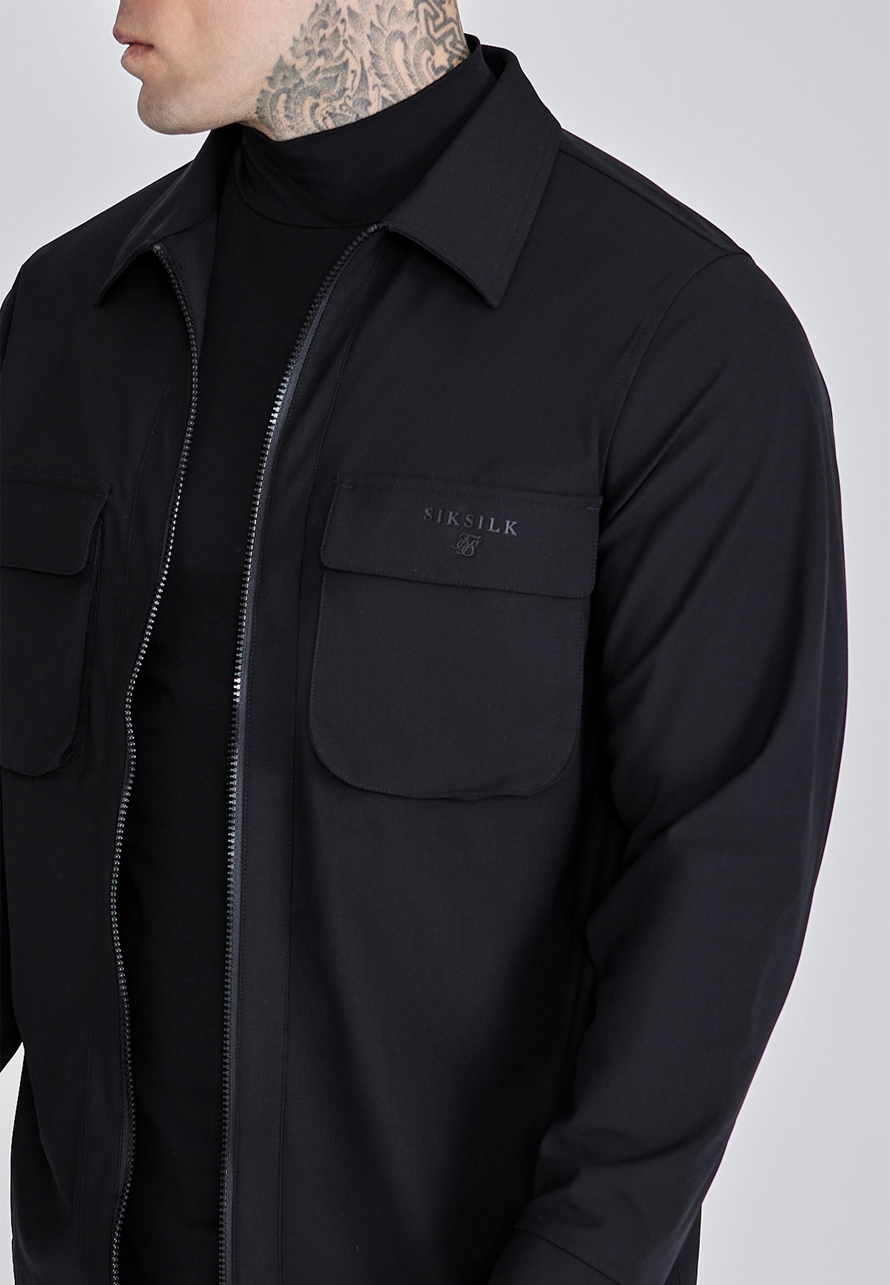 Utility Overshirt in Black Shirts SikSilk