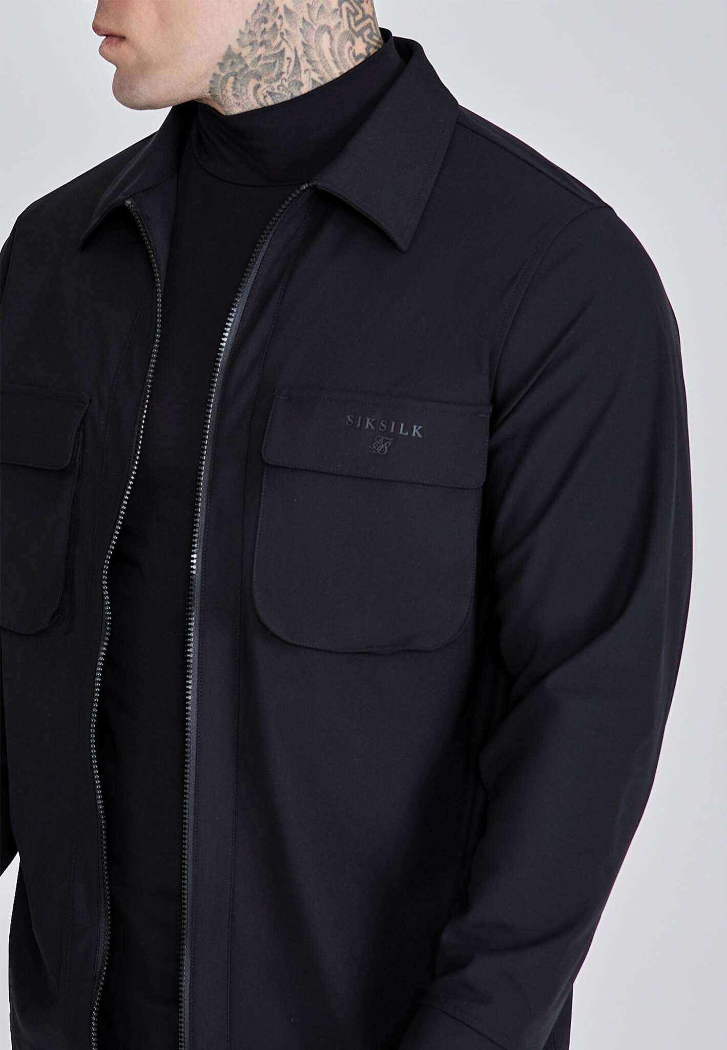 Utility Overshirt in Black Shirts SikSilk