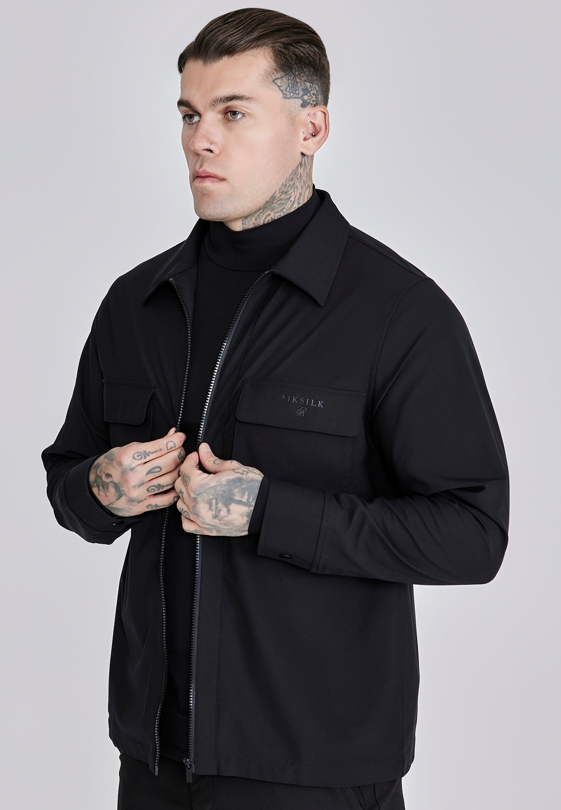 Utility Overshirt in Black Shirts SikSilk