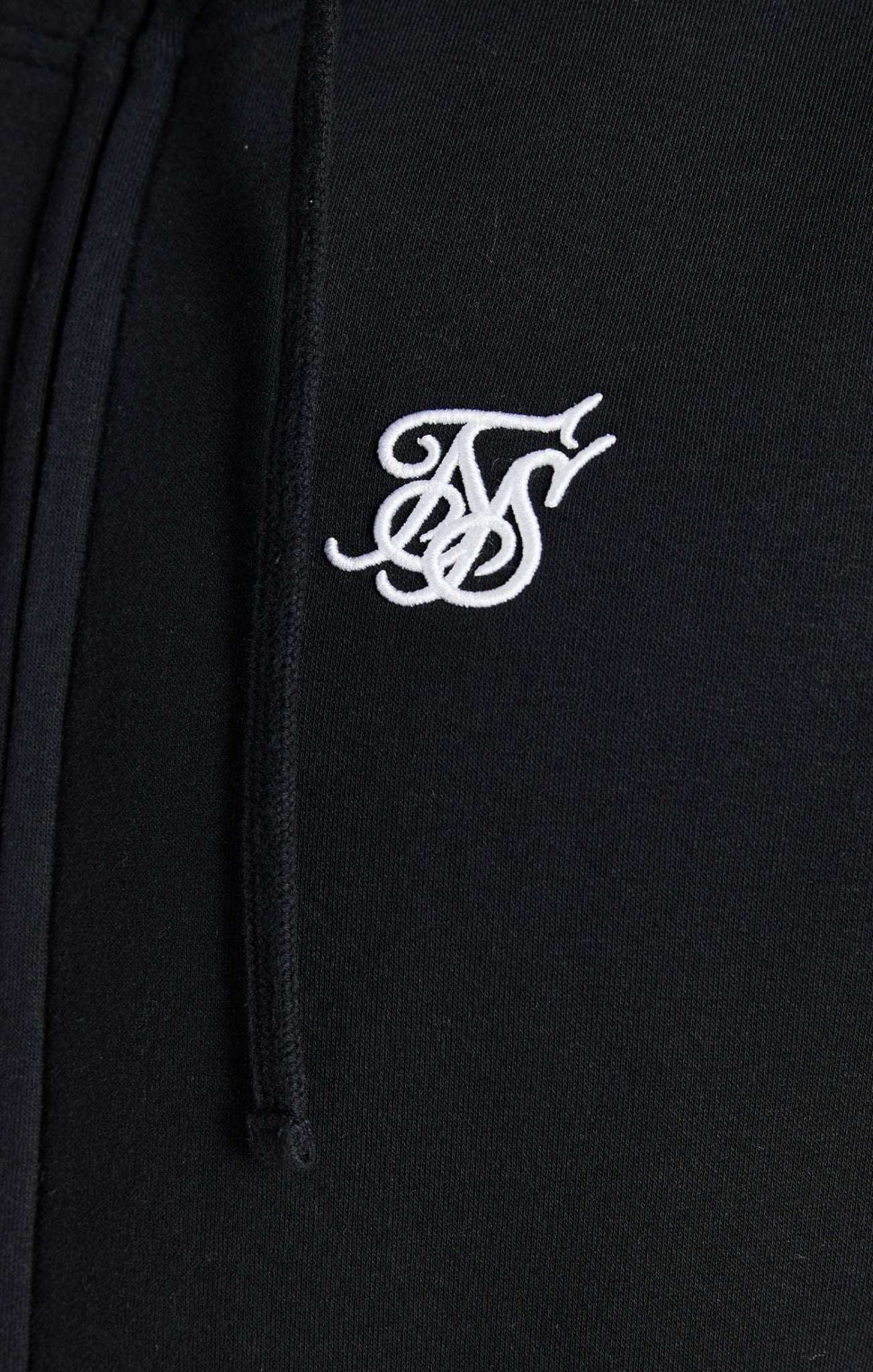Essential Zip Through Funnel Hoodie in Black Hoodie SikSilk