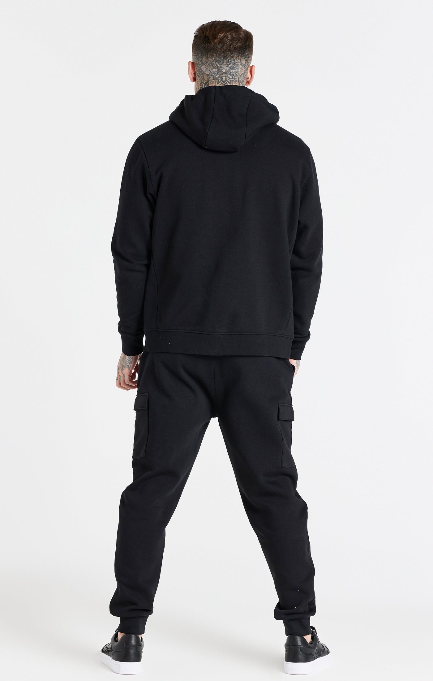 Essential Zip Through Funnel Hoodie in Black Hoodie SikSilk