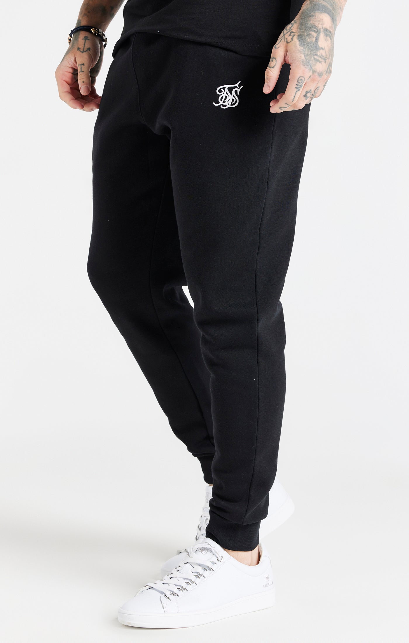 Essential Cuffed Jogger in Black Pants SikSilk