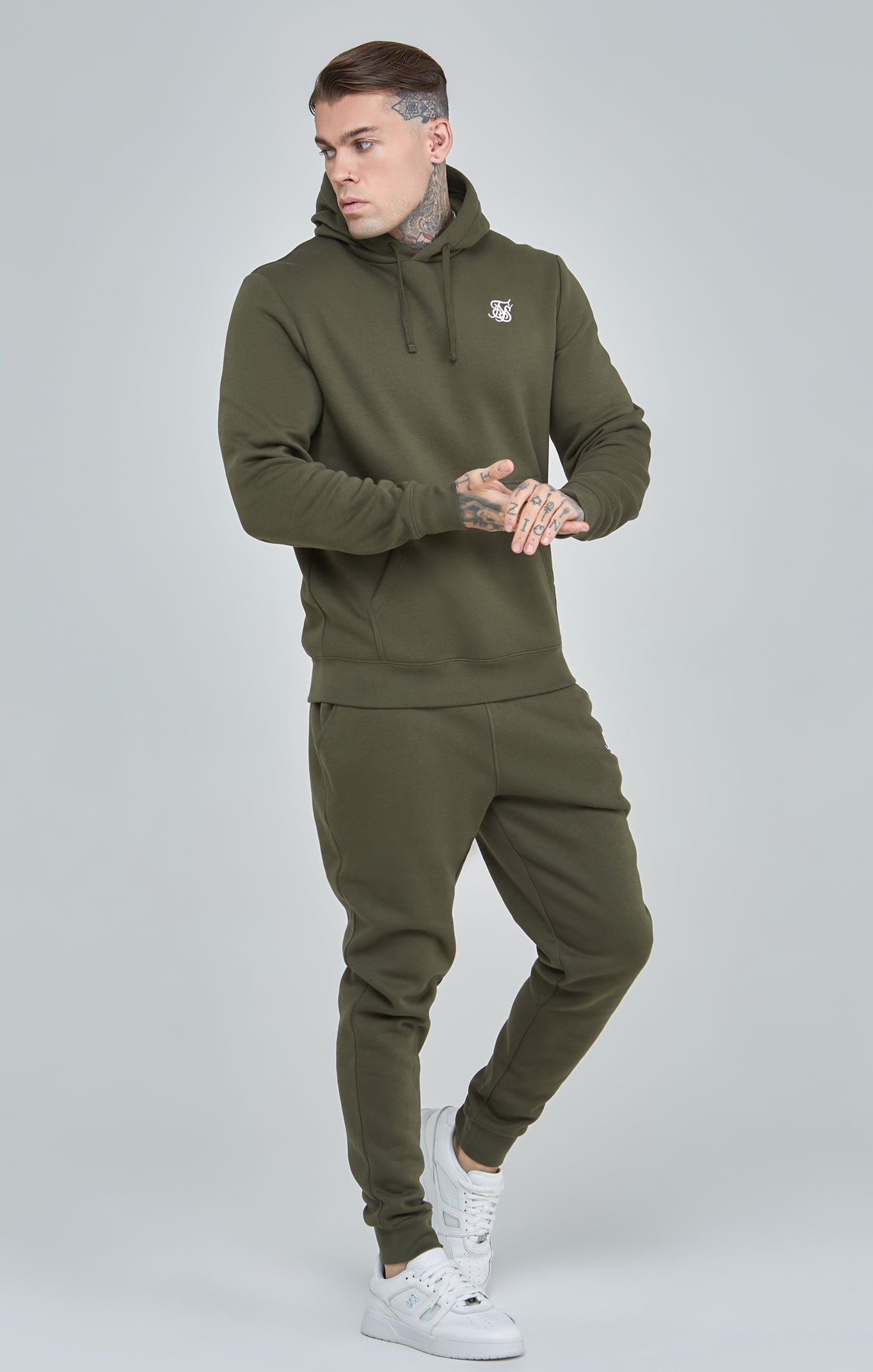Essential Cuffed Jogger in Khaki Pants SikSilk