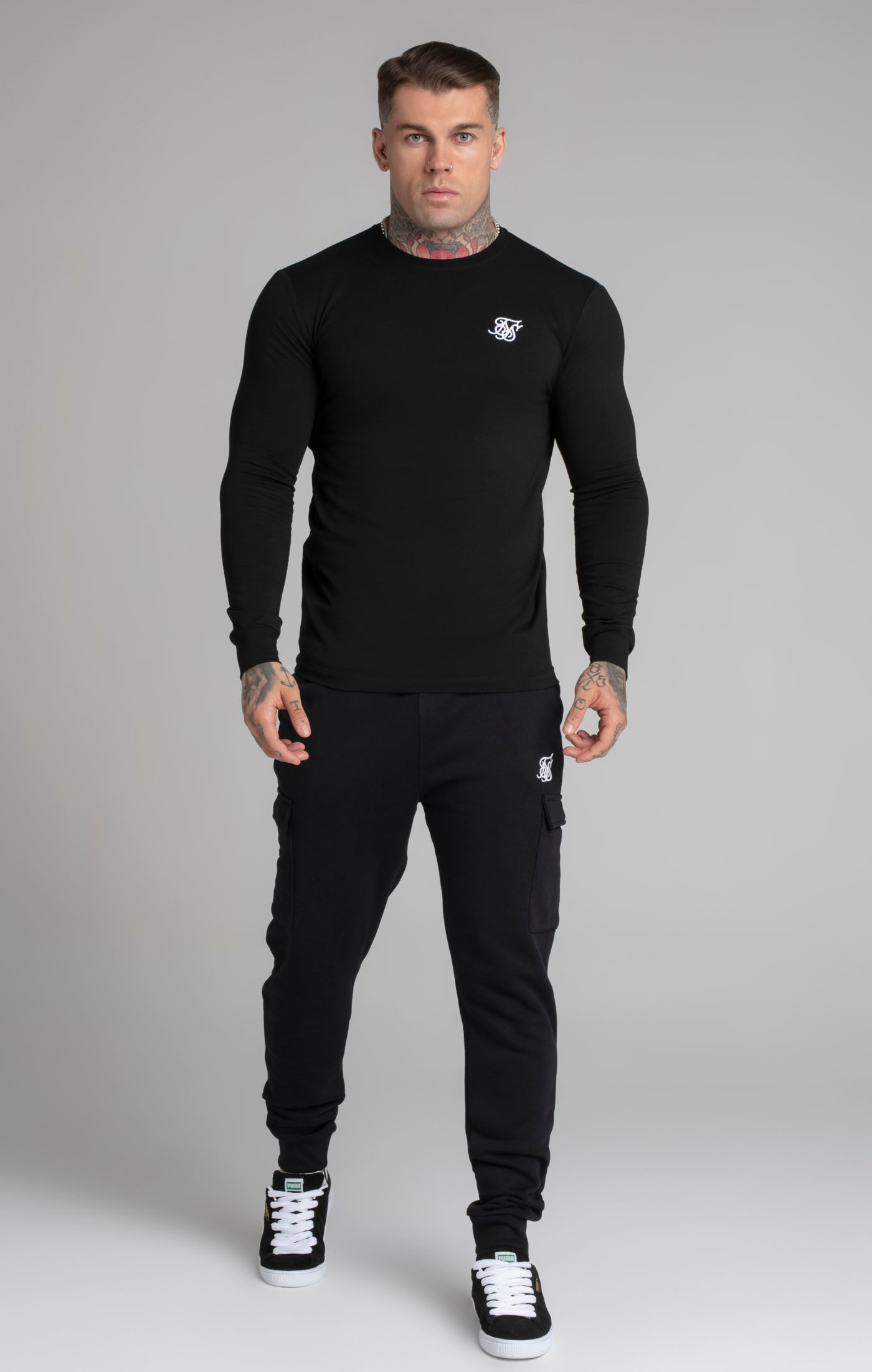 Essential Cargo Jogger in Black Pants SikSilk