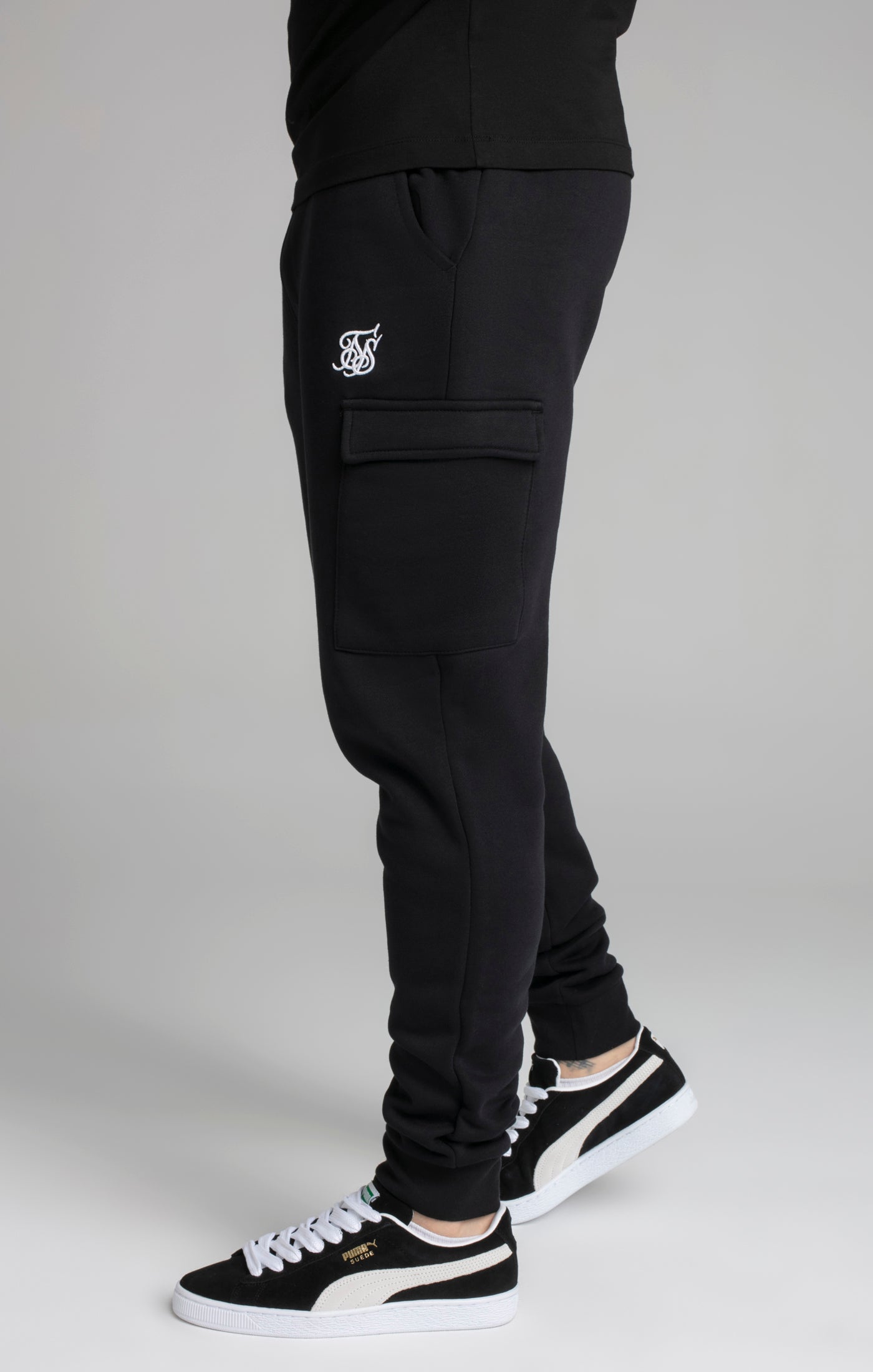 Essential Cargo Jogger in Black Pants SikSilk