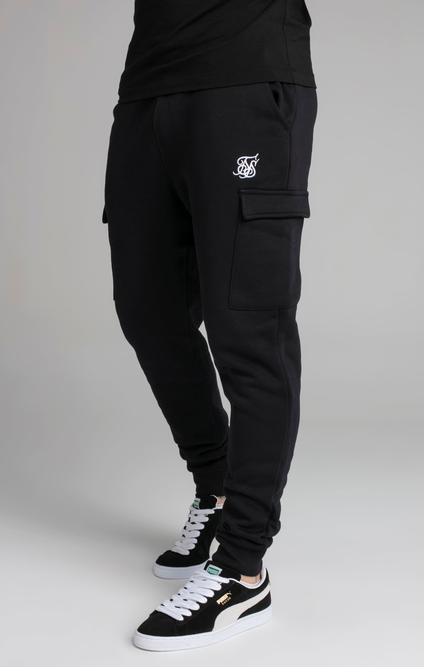 Essential Cargo Jogger in Black Pants SikSilk