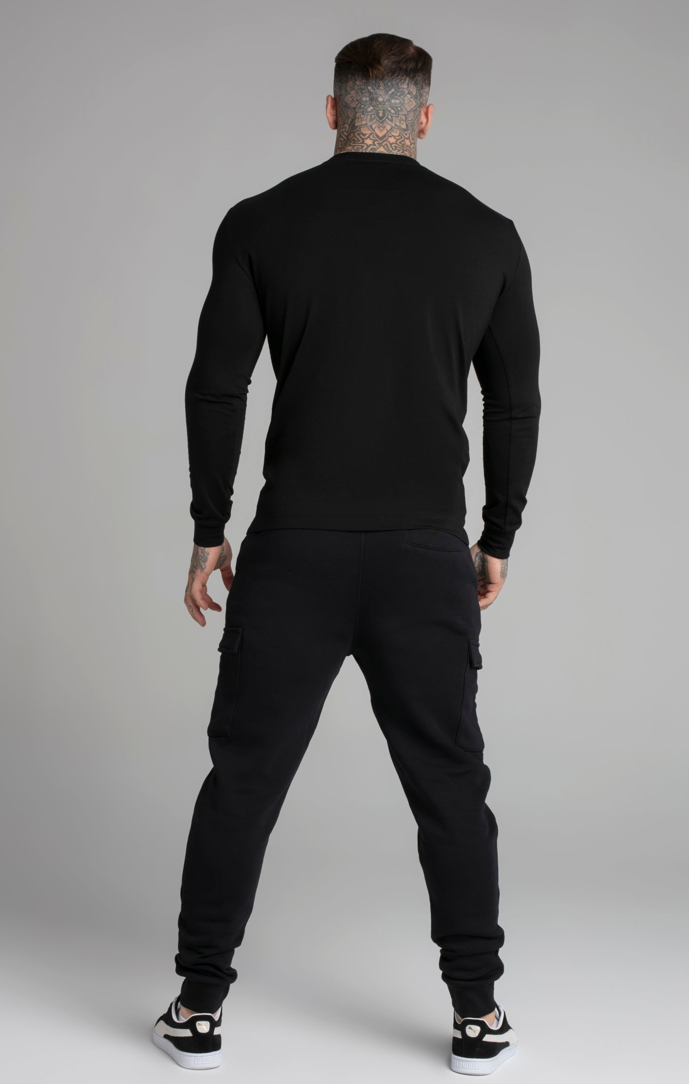 Essential Cargo Jogger in Black Pants SikSilk