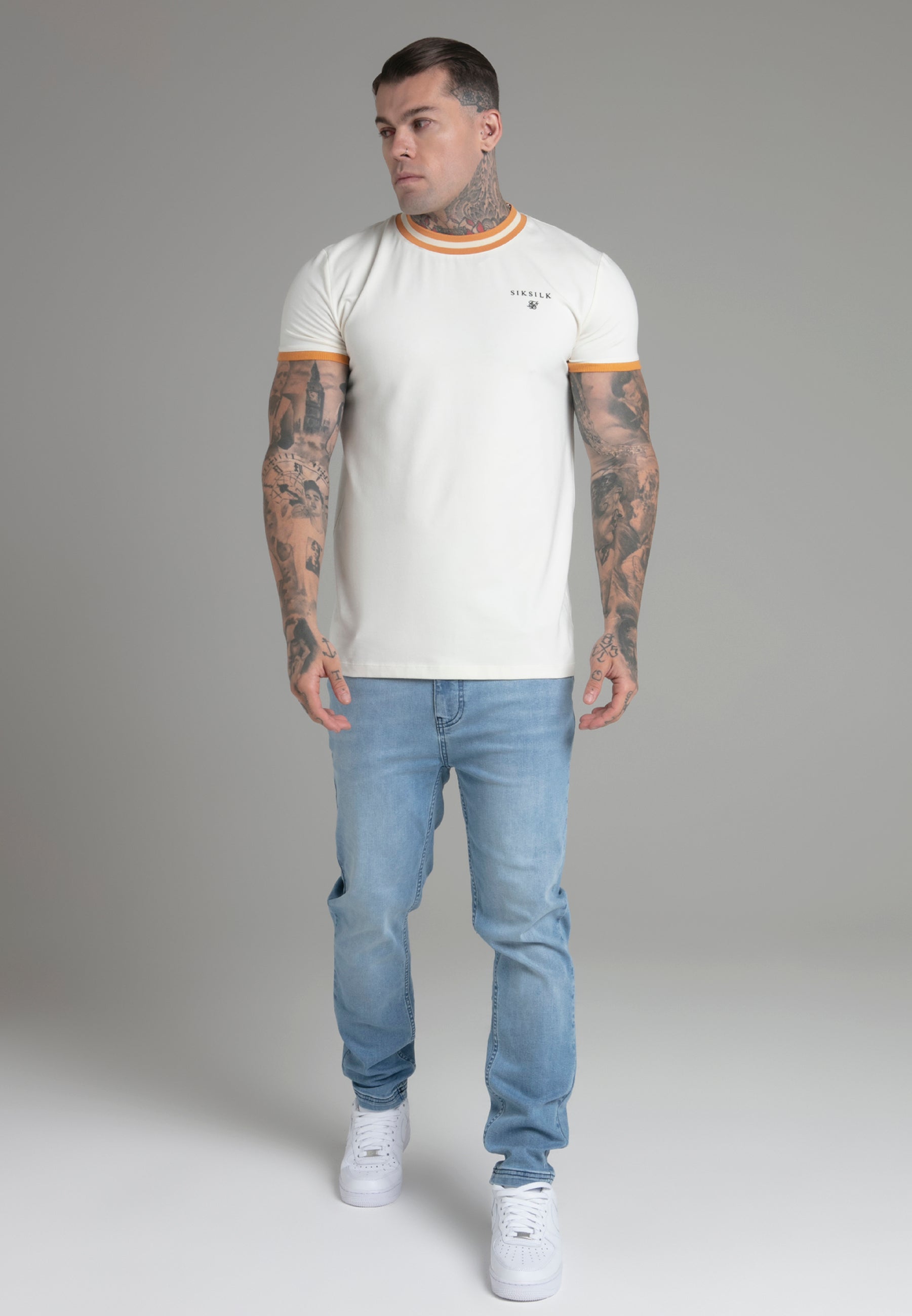 Wrestler T-Shirt in Ecru T-Shirts SikSilk