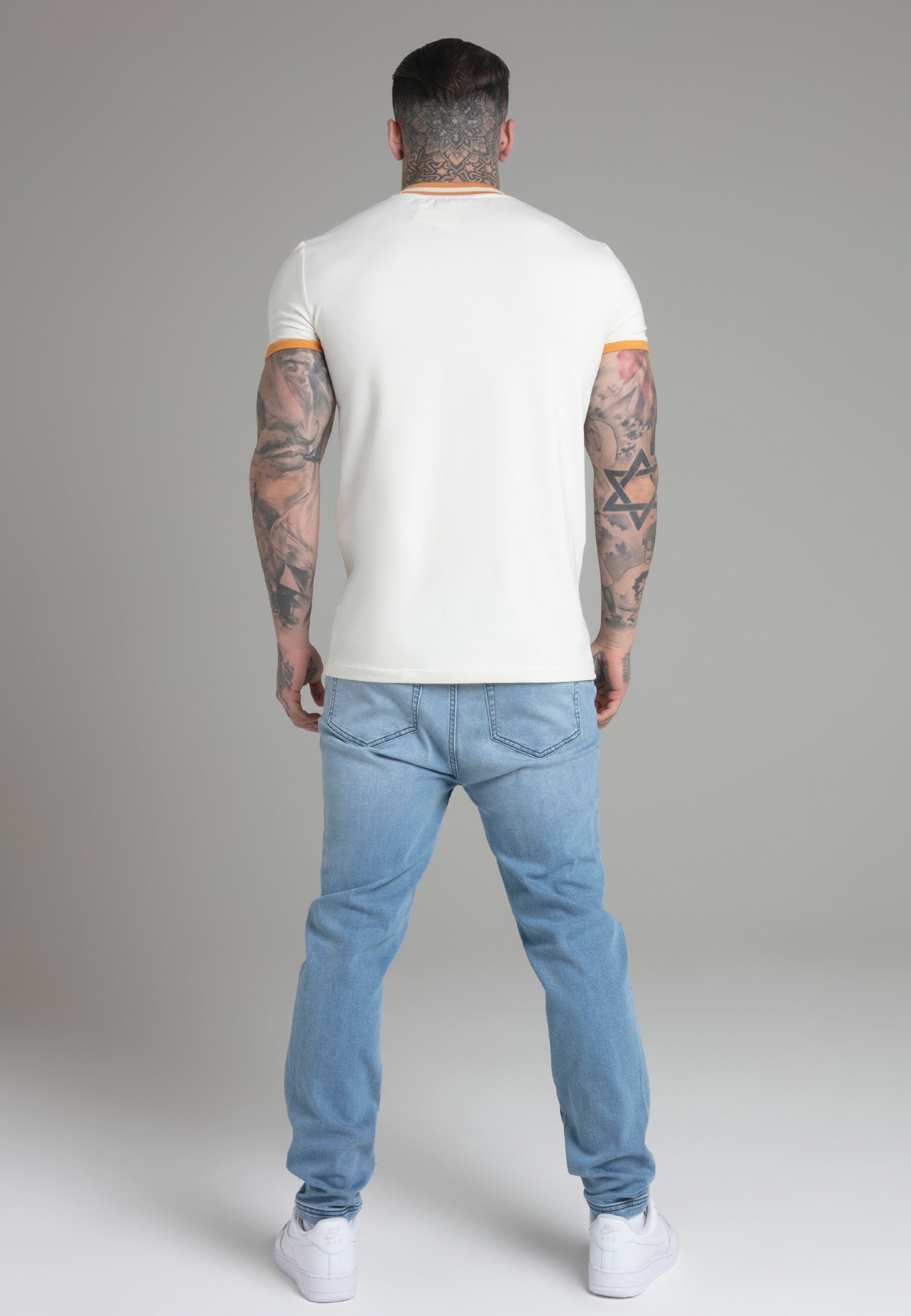 Wrestler T-Shirt in Ecru T-Shirts SikSilk