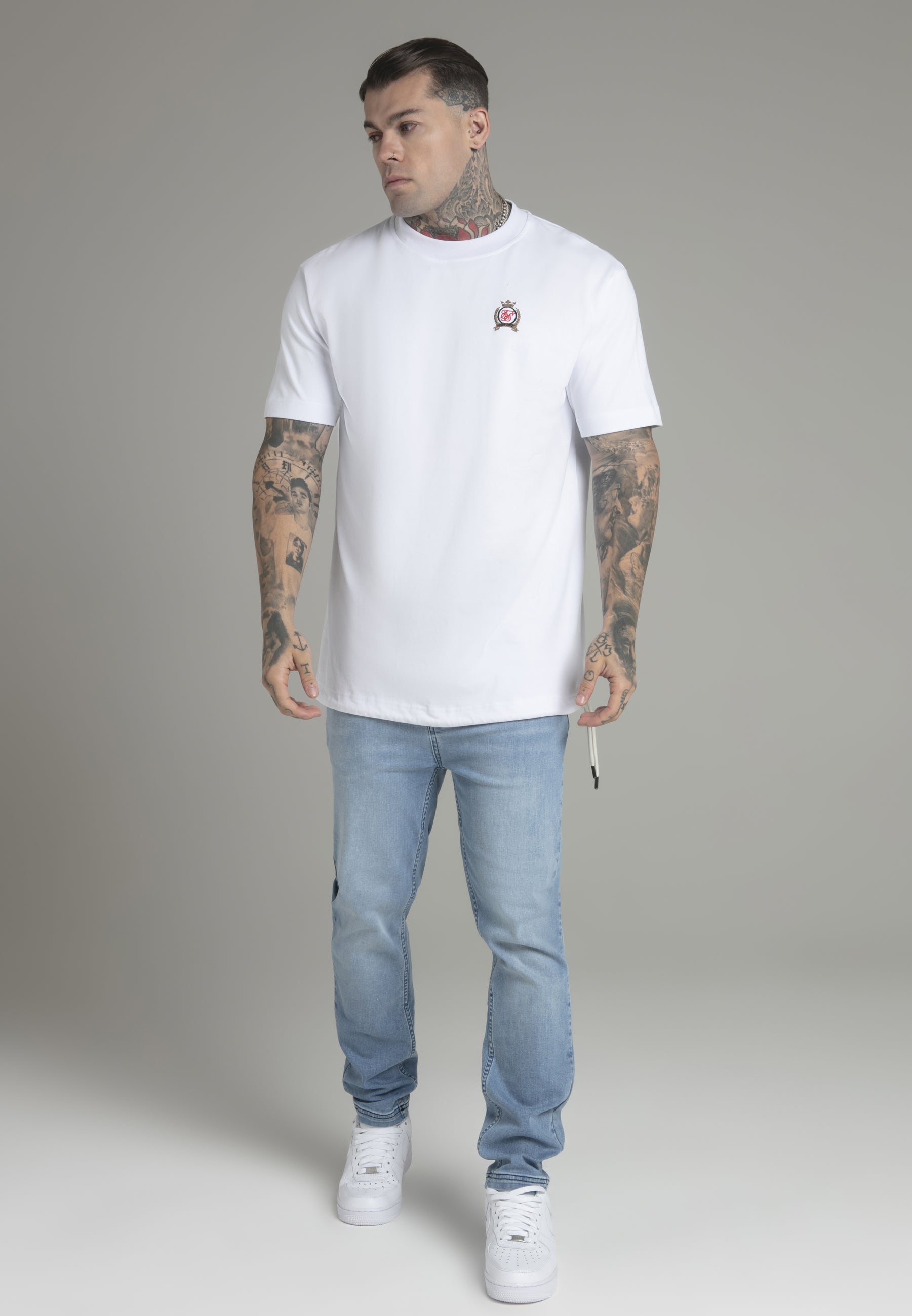 Oversized T-Shirt in White T-Shirts SikSilk