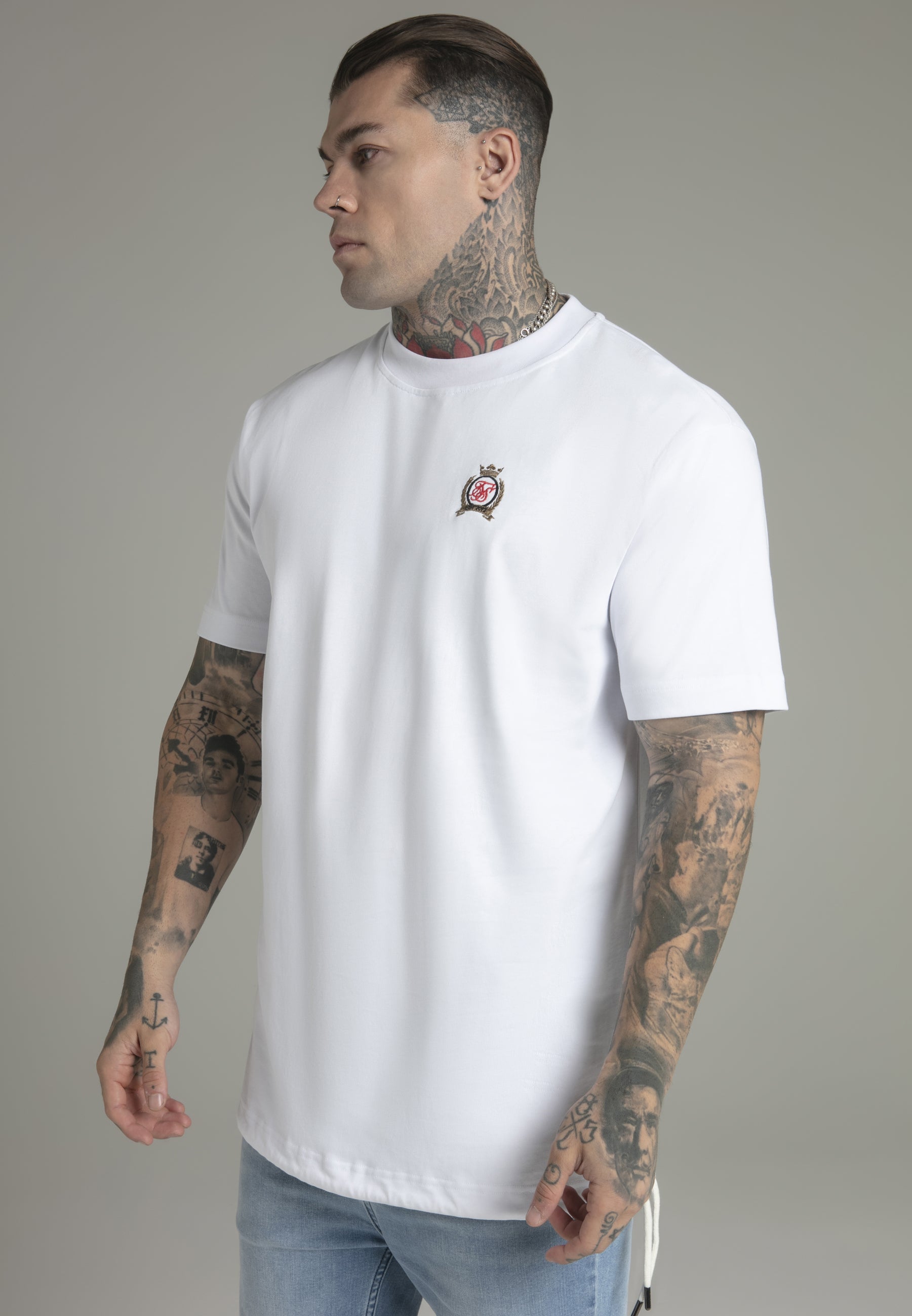 Oversized T-Shirt in White T-Shirts SikSilk