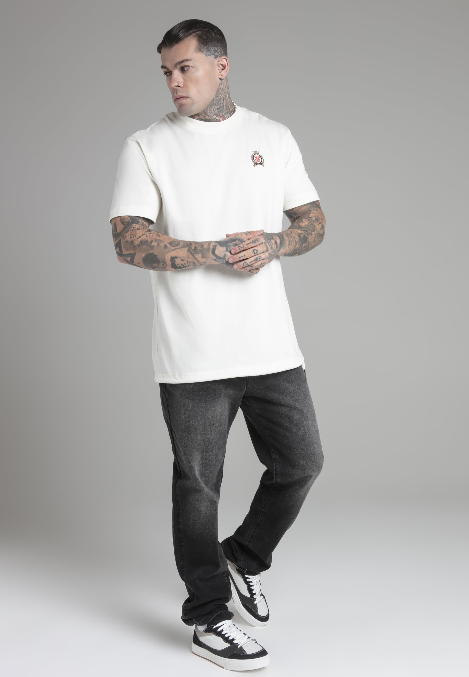 Oversized T-shirt in ecru T-shirts SikSilk