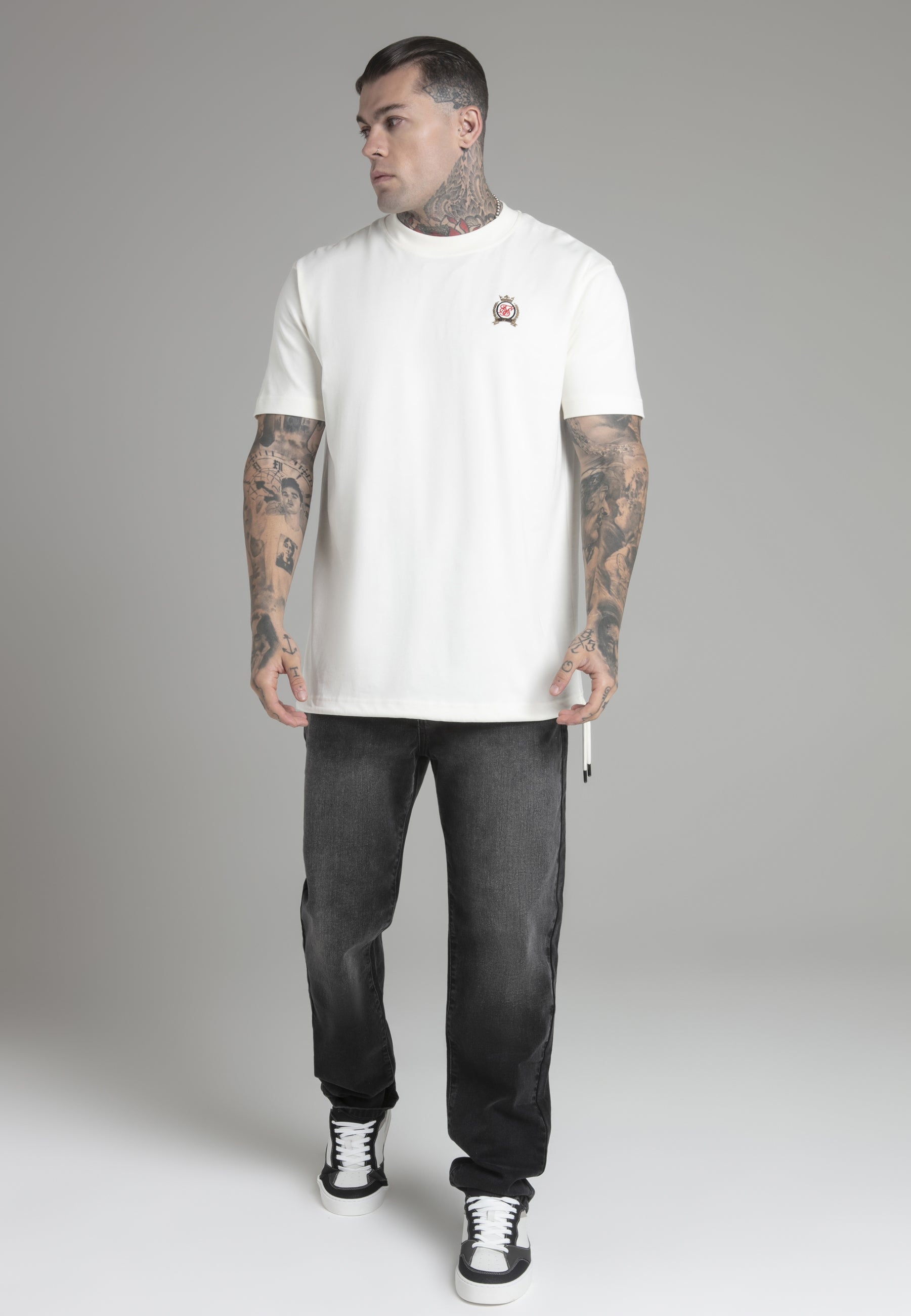 Oversized T-shirt in ecru T-shirts SikSilk