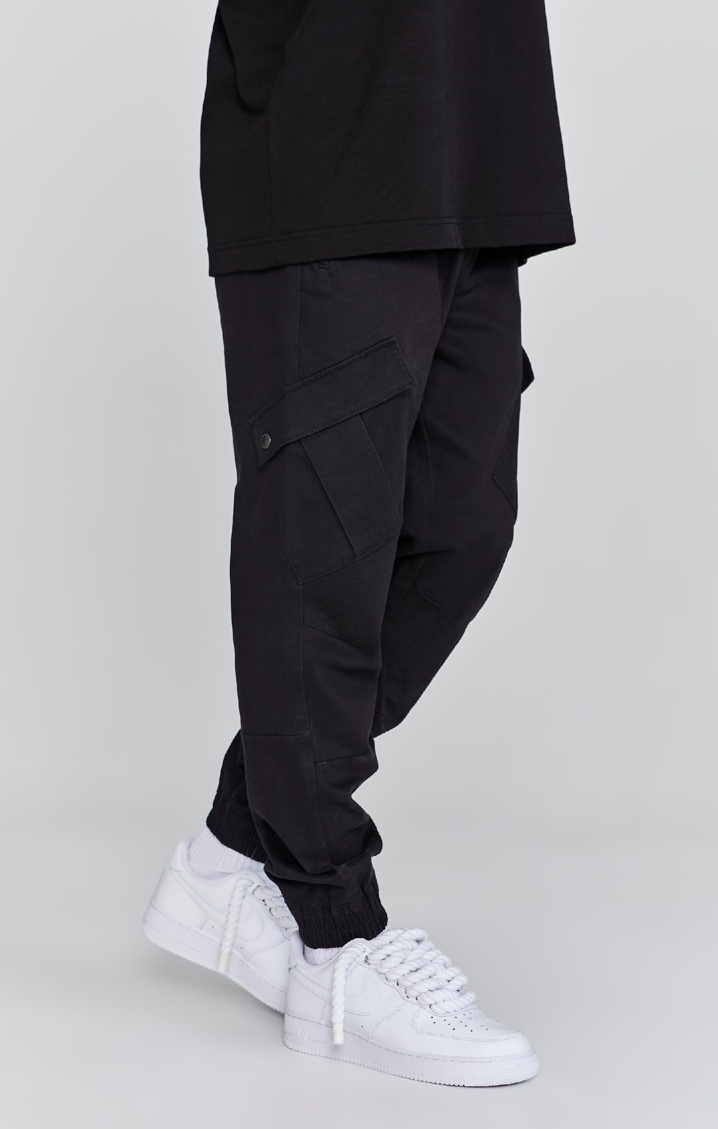 Cargo Pants in Black Pants SikSilk