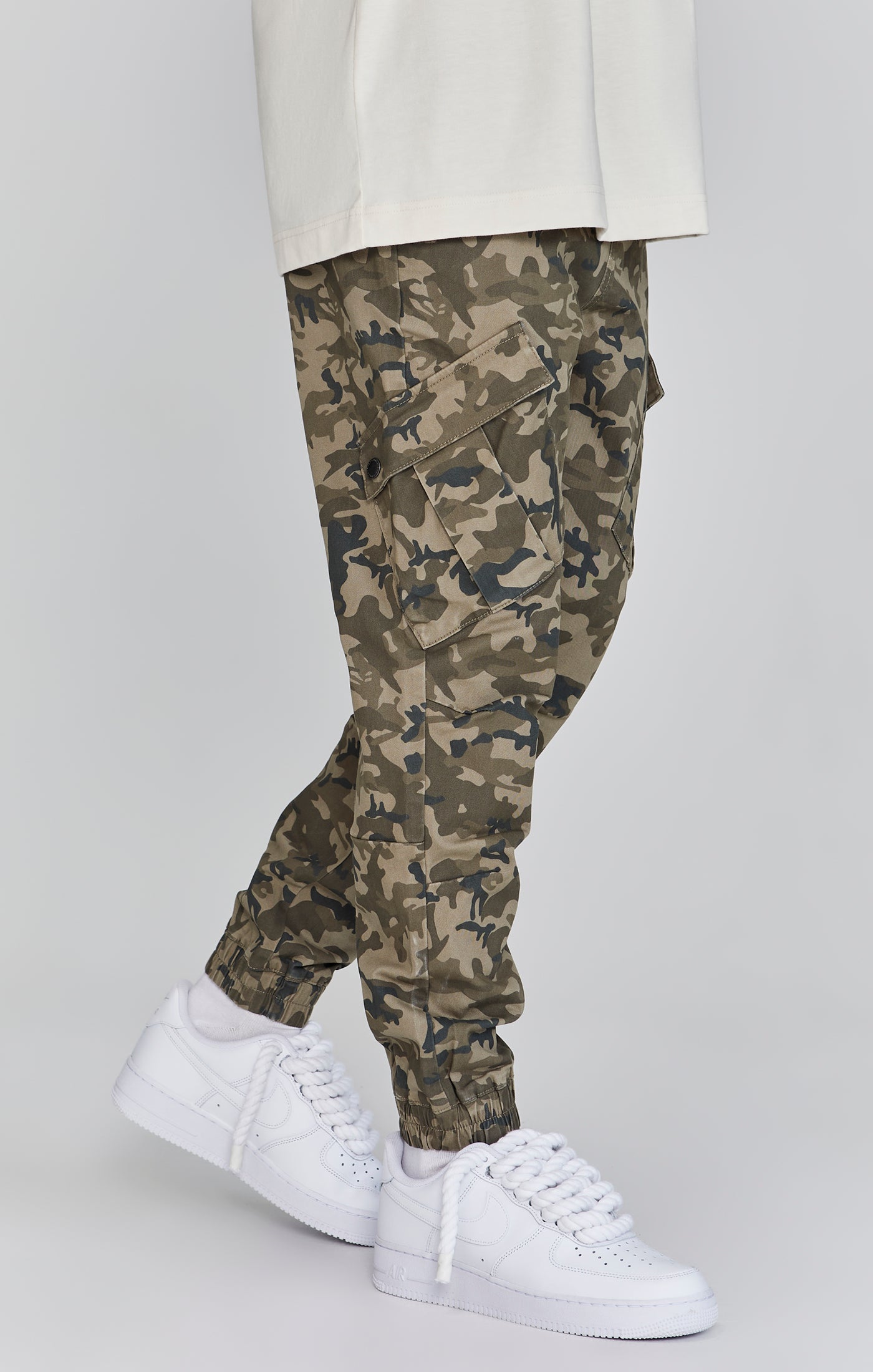 Cargo Pants in Green Camo Pants SikSilk