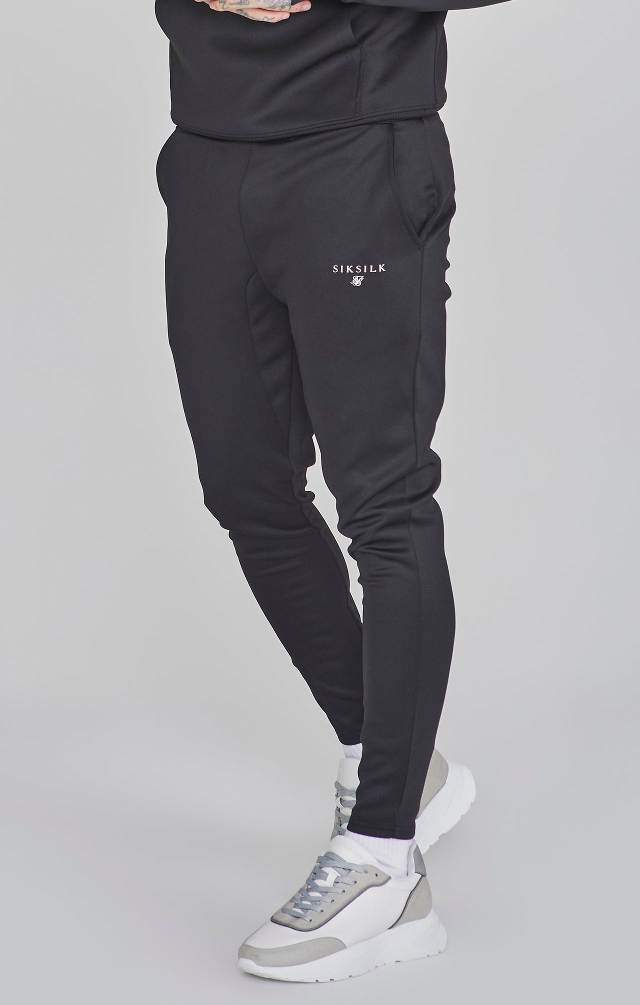 Essentials Poly Joggers in Black Pants SikSilk