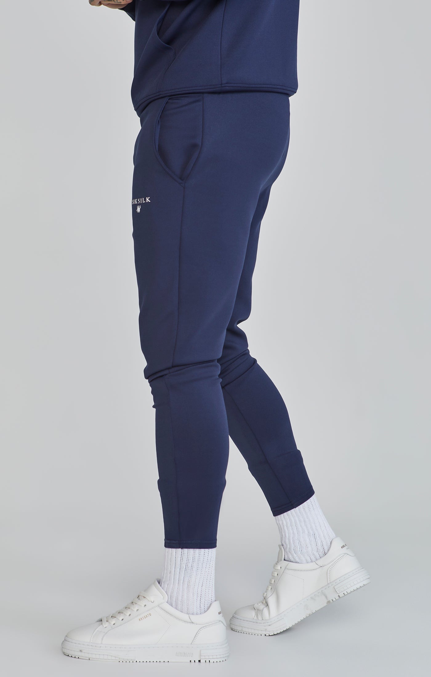 Essentials Poly Joggers in Navy Pants SikSilk