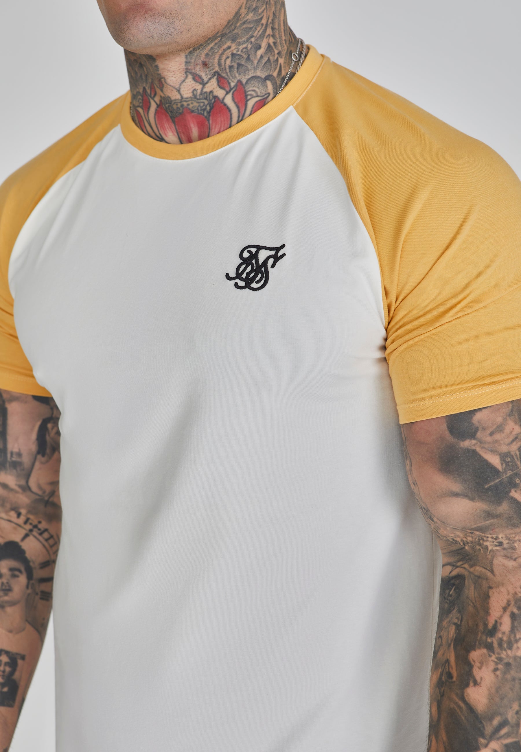 Raglan T-Shirt in Ecru/Yellow T-Shirts SikSilk