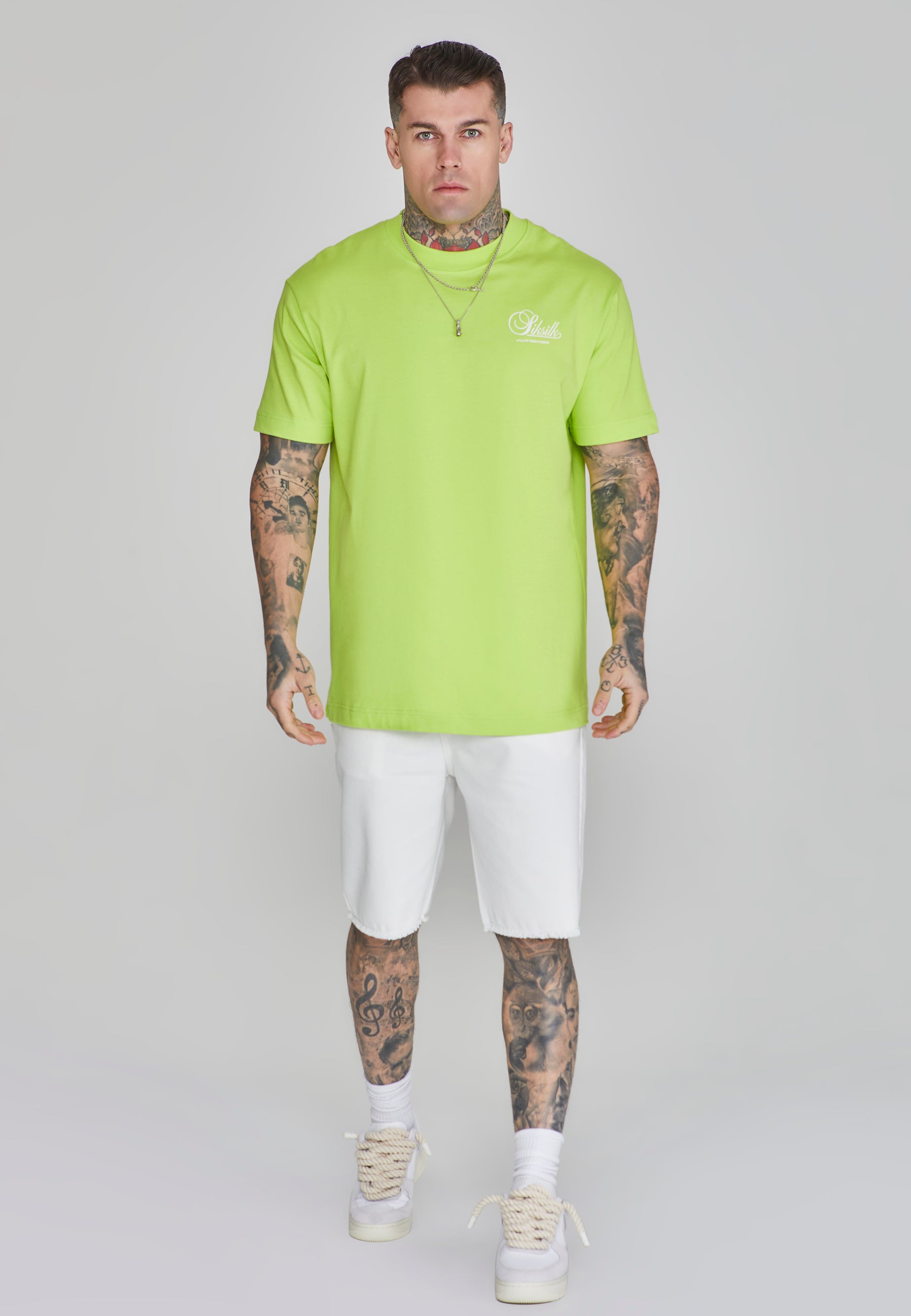 Denim shorts in white denim shorts SikSilk
