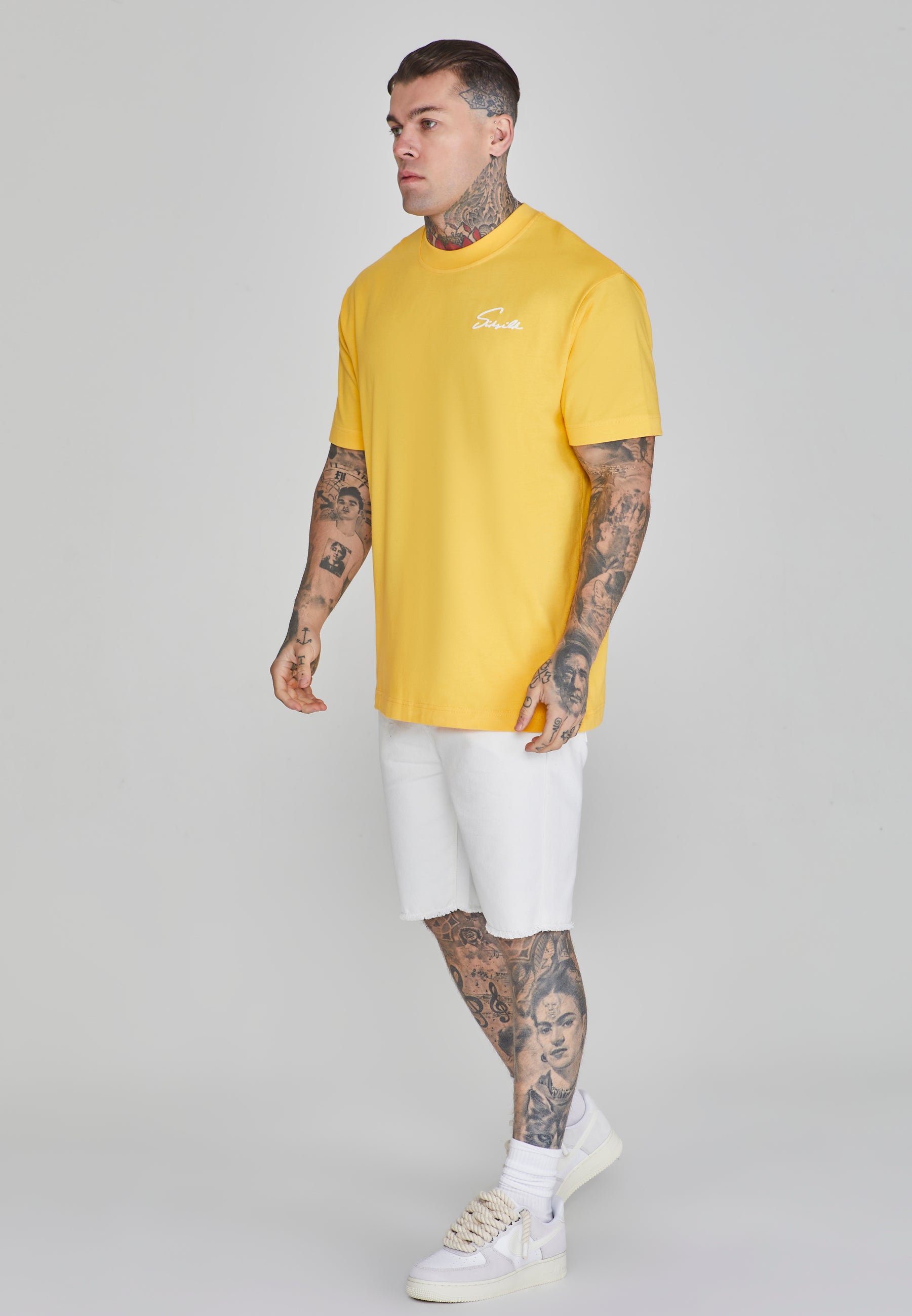 Script T-Shirt in Yellow T-Shirts SikSilk