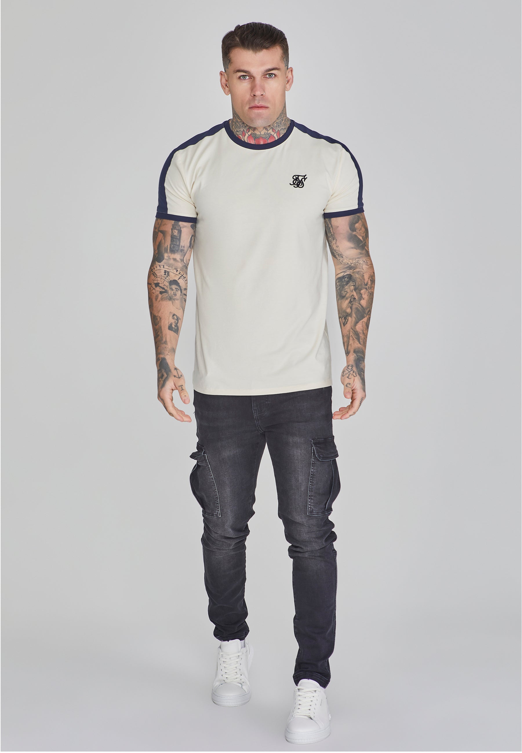 Wrestler T-Shirt in Ecru T-Shirts SikSilk