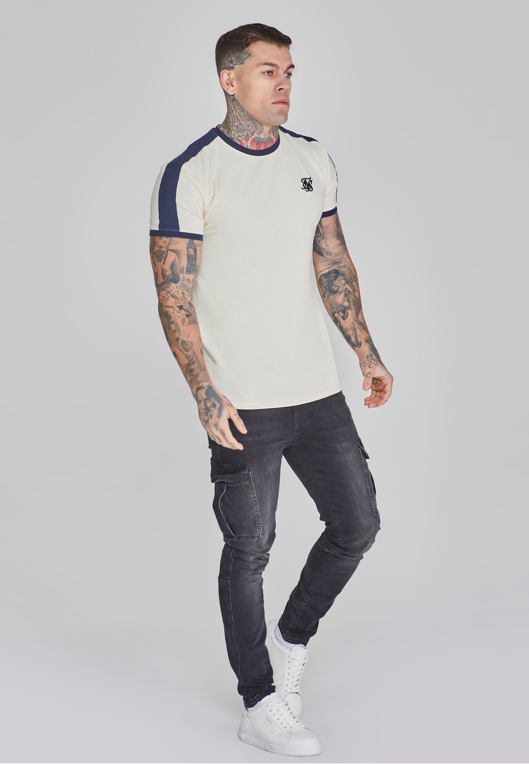 Wrestler T-Shirt in Ecru T-Shirts SikSilk