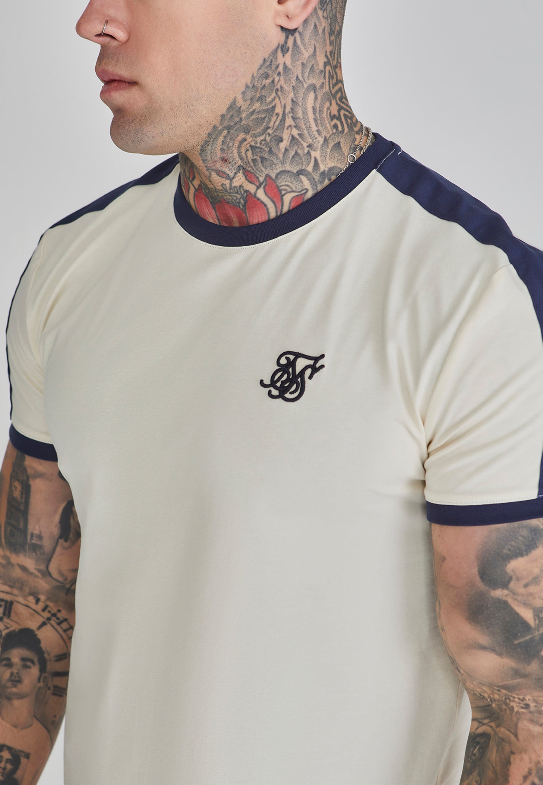 Wrestler T-Shirt in Ecru T-Shirts SikSilk