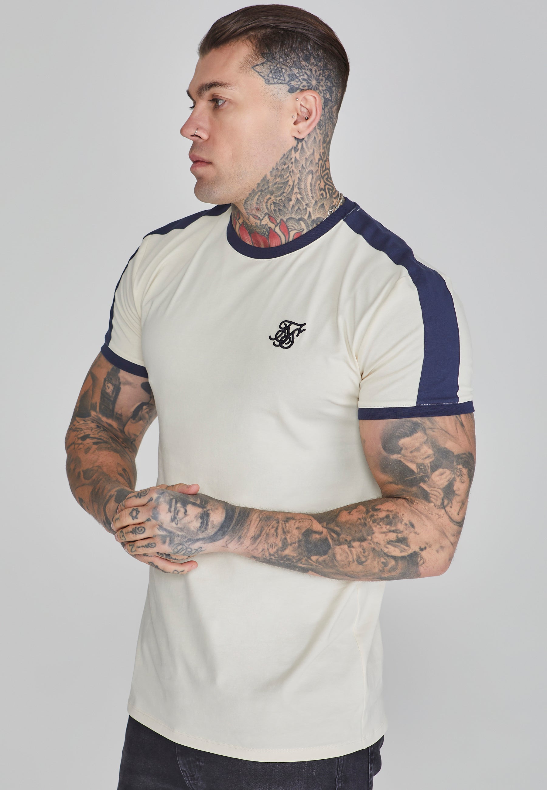Wrestler T-Shirt in Ecru T-Shirts SikSilk