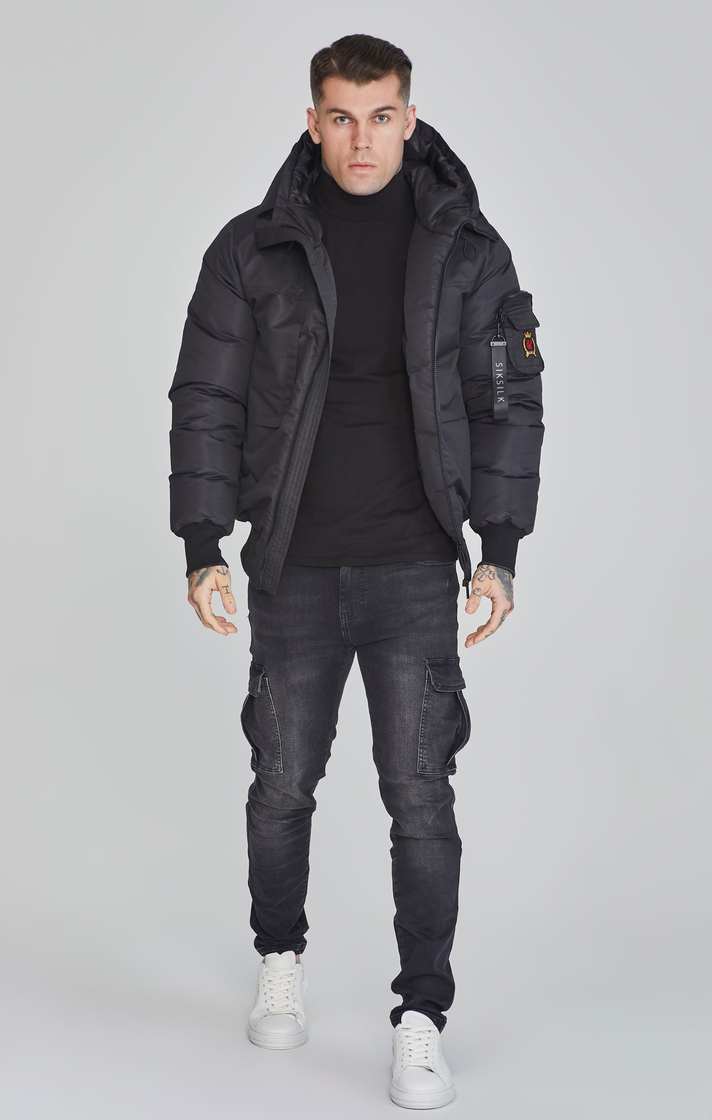 Bomber Jacket in Black Jackets SikSilk