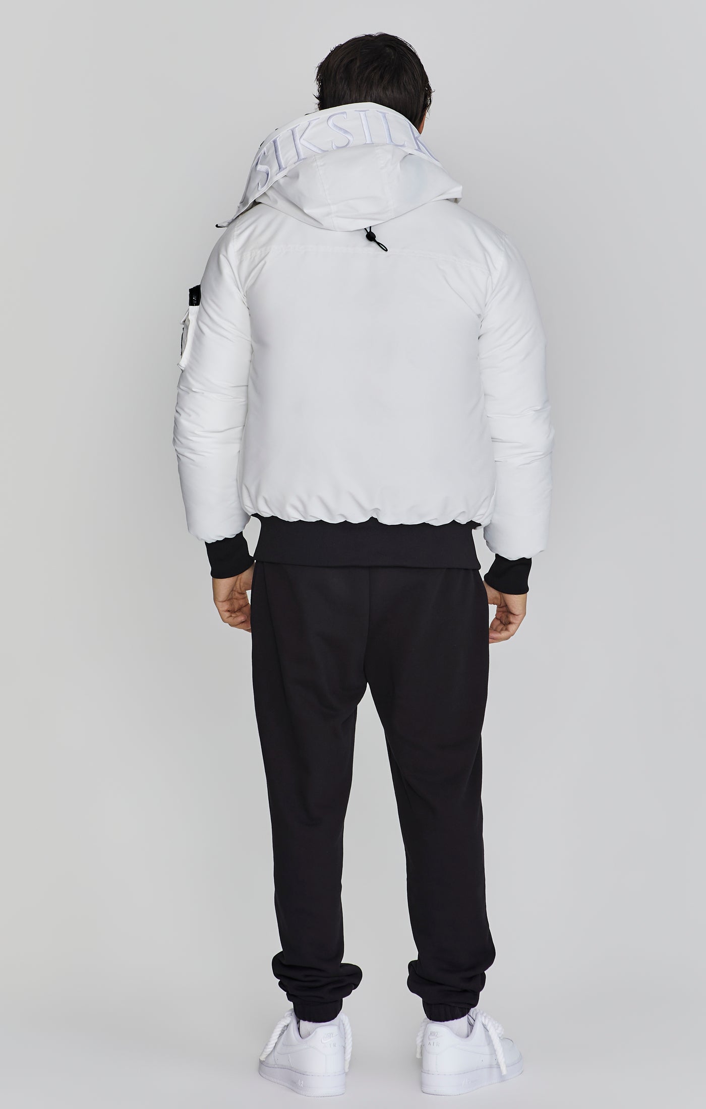 Bomber Jacket in White Jackets SikSilk