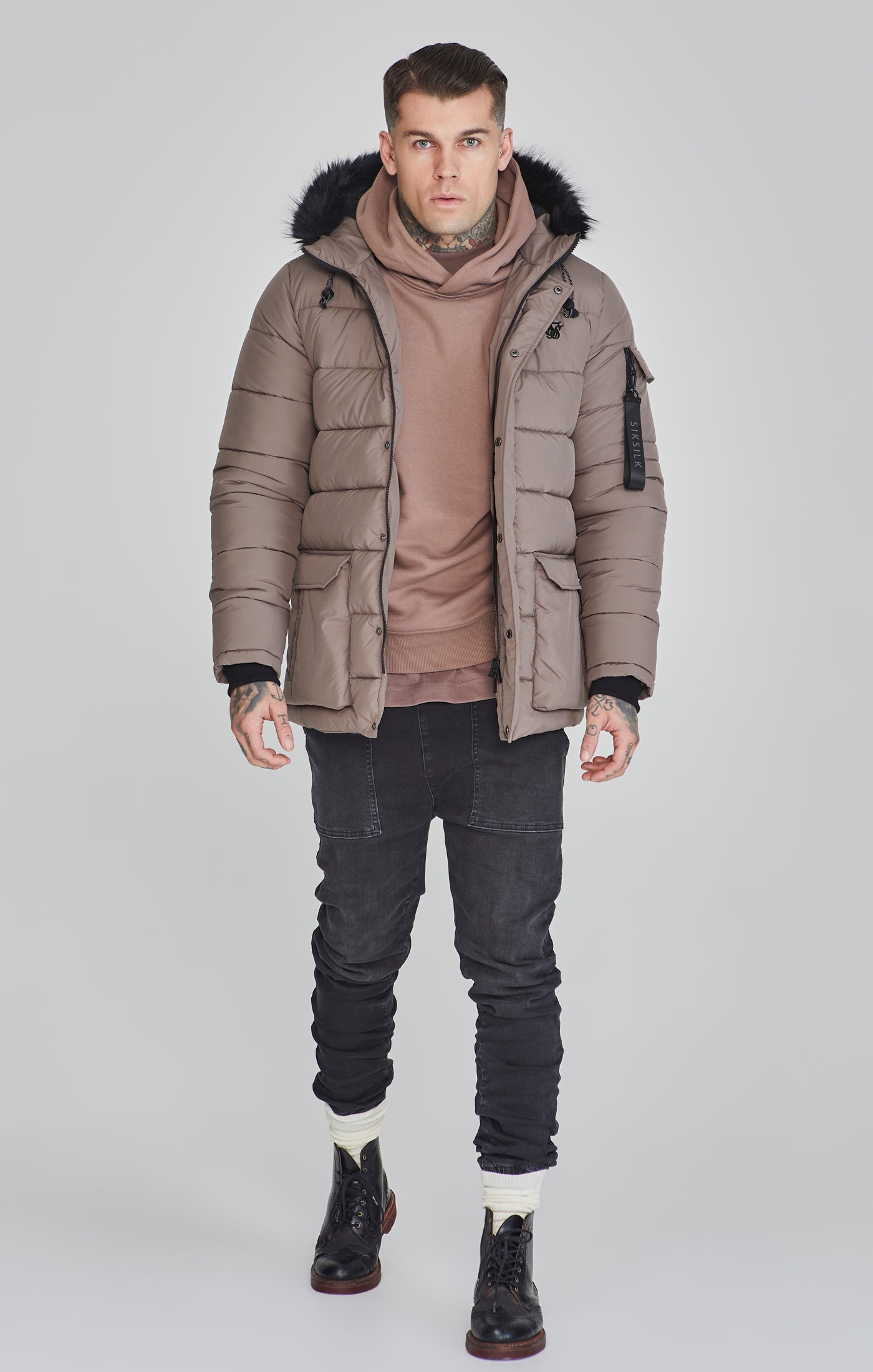 Parka in beige Jackets SikSilk