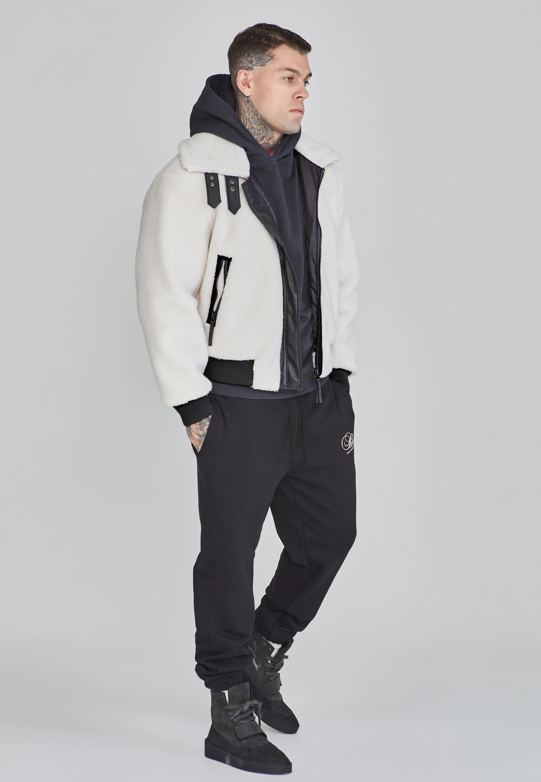Bomber Jacket in Ecru Jackets SikSilk