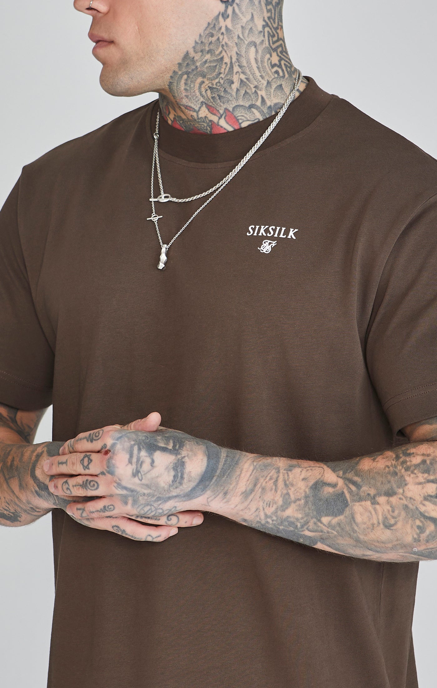 Graphic T-Shirt in Brown T-Shirts SikSilk