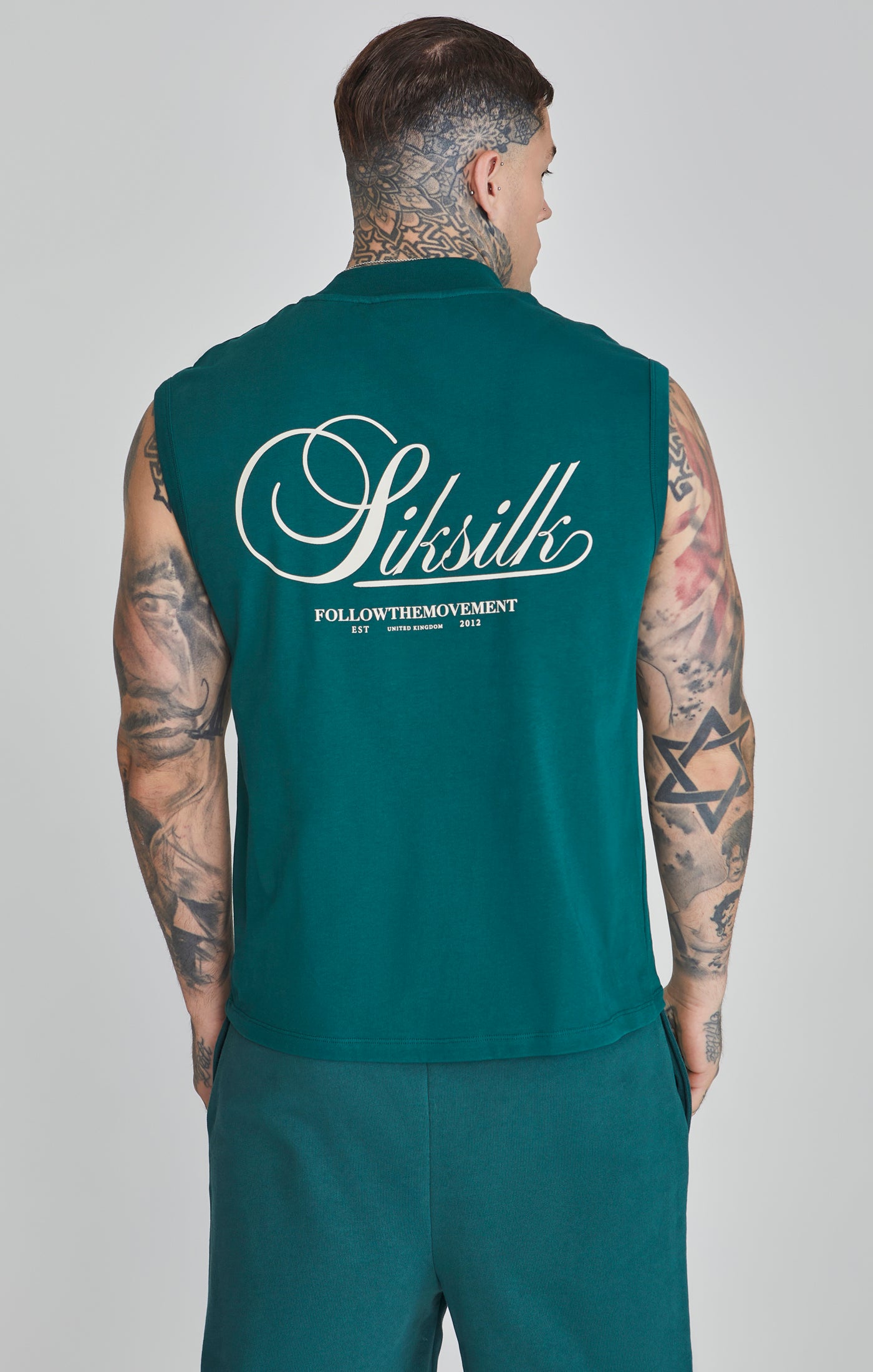 Sleeveless T-Shirt in Green T-Shirts SikSilk