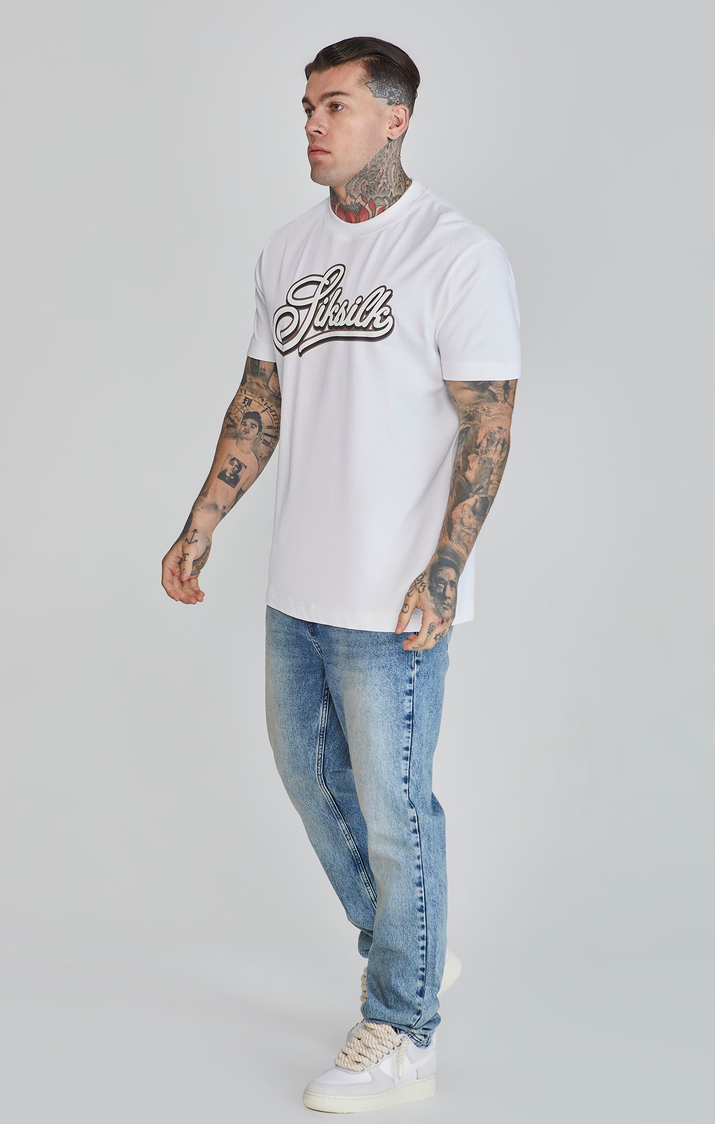 Logo T-Shirt in White T-Shirts SikSilk
