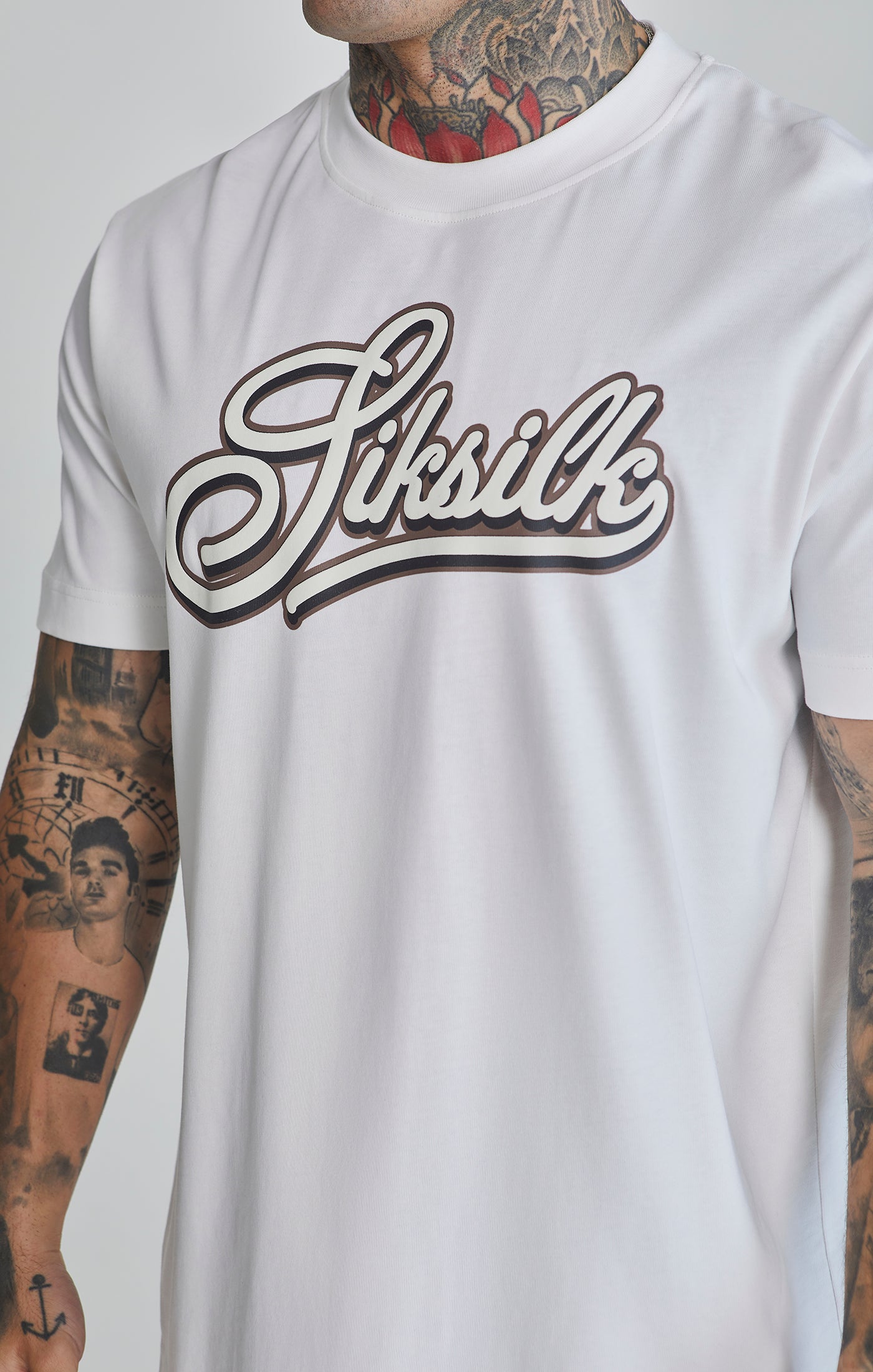 Logo T-Shirt in White T-Shirts SikSilk
