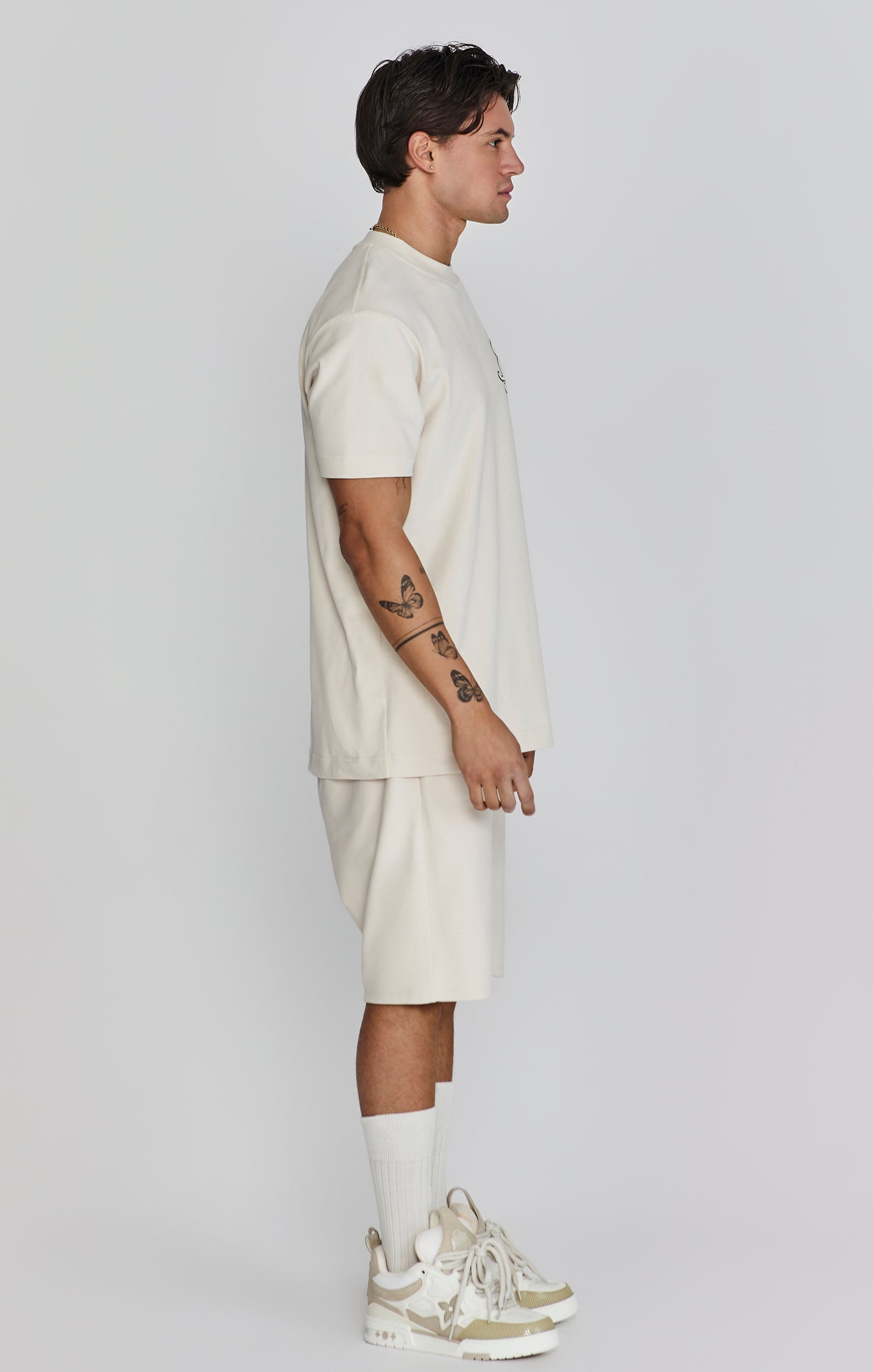 Logo T-shirt in ecru T-shirts SikSilk