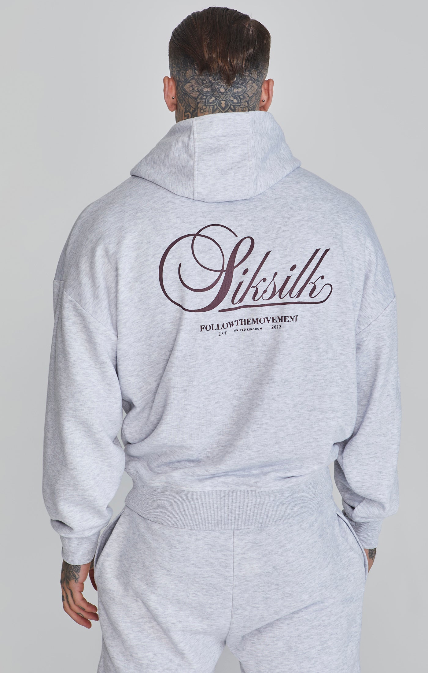 Graphic Hoodie in Snow Marl Hoodie SikSilk