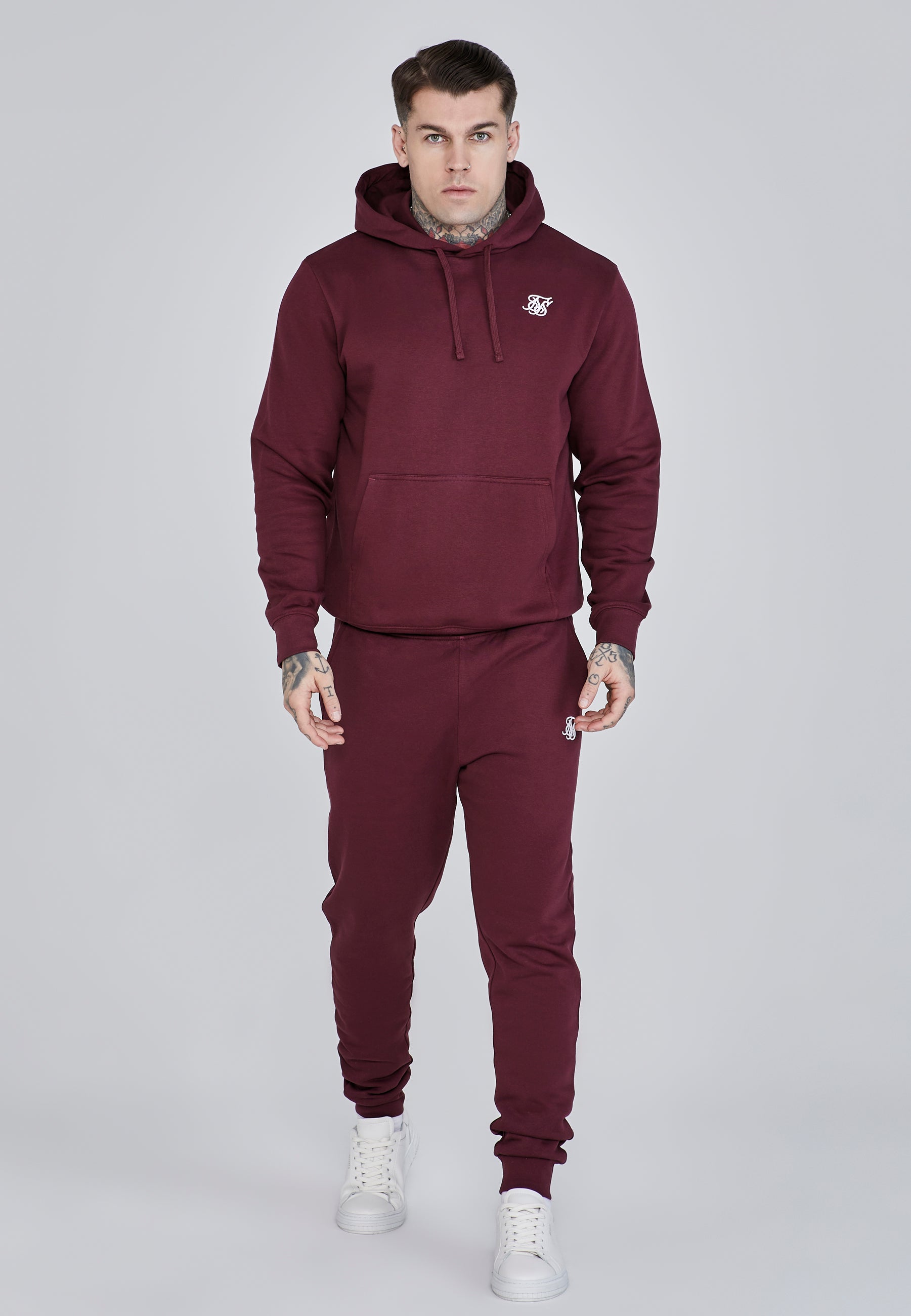 Essentials Hoodie in Burgundy Hoodie SikSilk