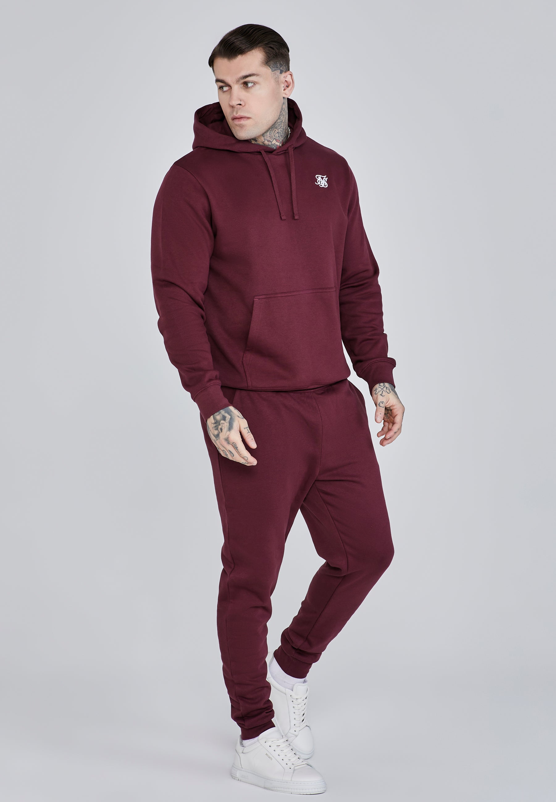 Essentials Hoodie in Burgundy Hoodie SikSilk